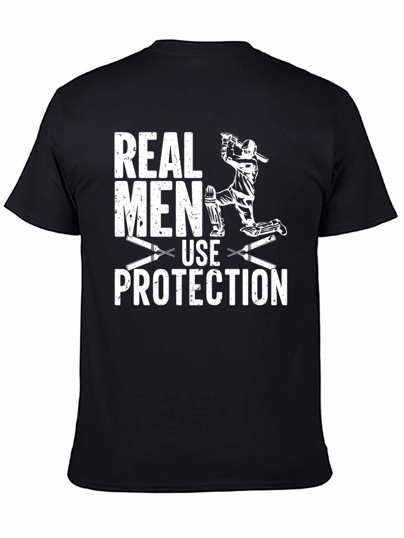 Real Men Use Protection Cricket Graphic T-Shirt