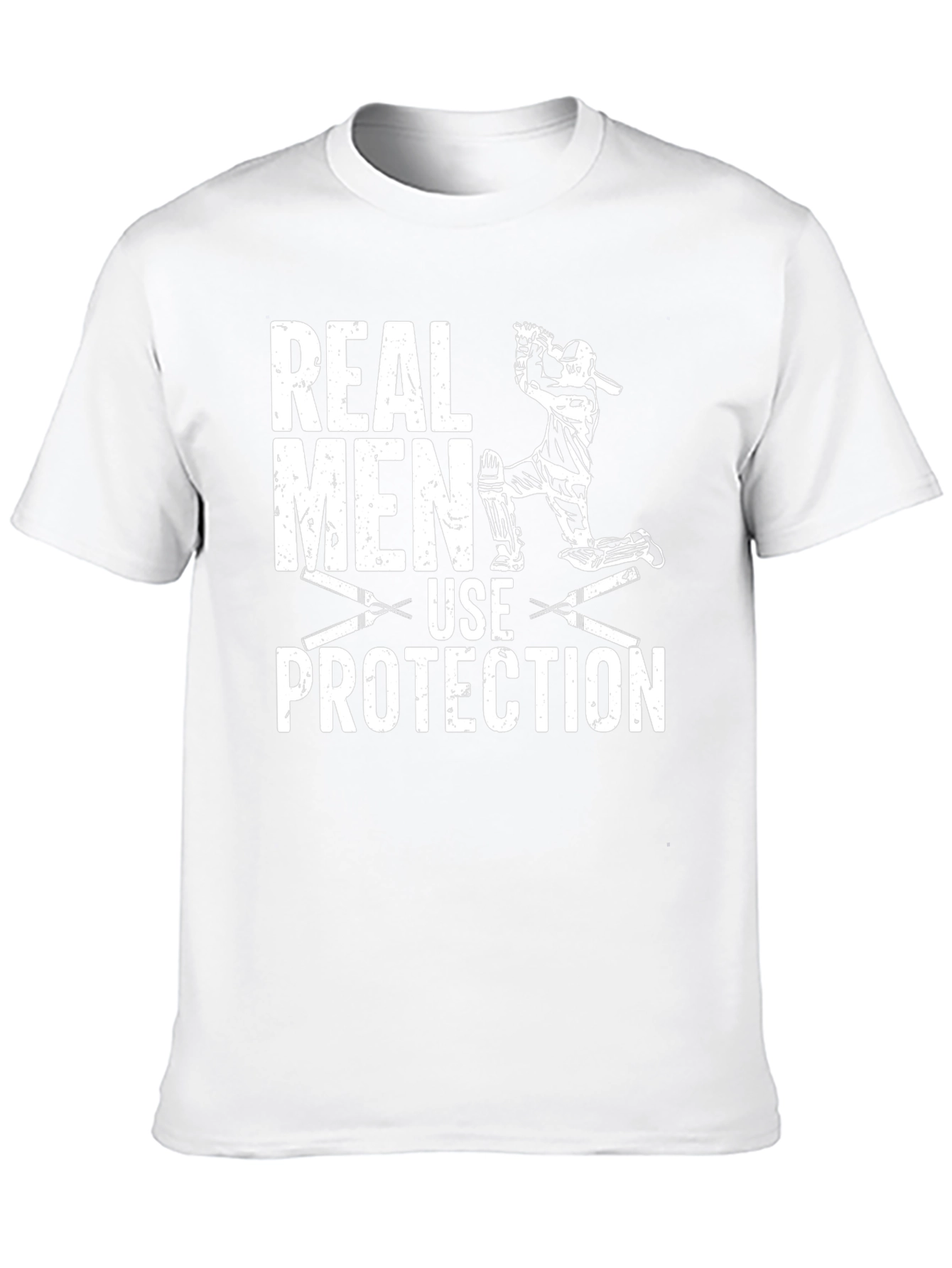 Real Men Use Protection Cricket Graphic T-Shirt