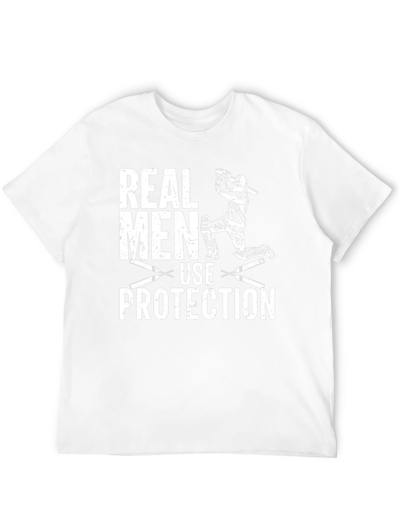 Real Men Use Protection Cricket Graphic T-Shirt