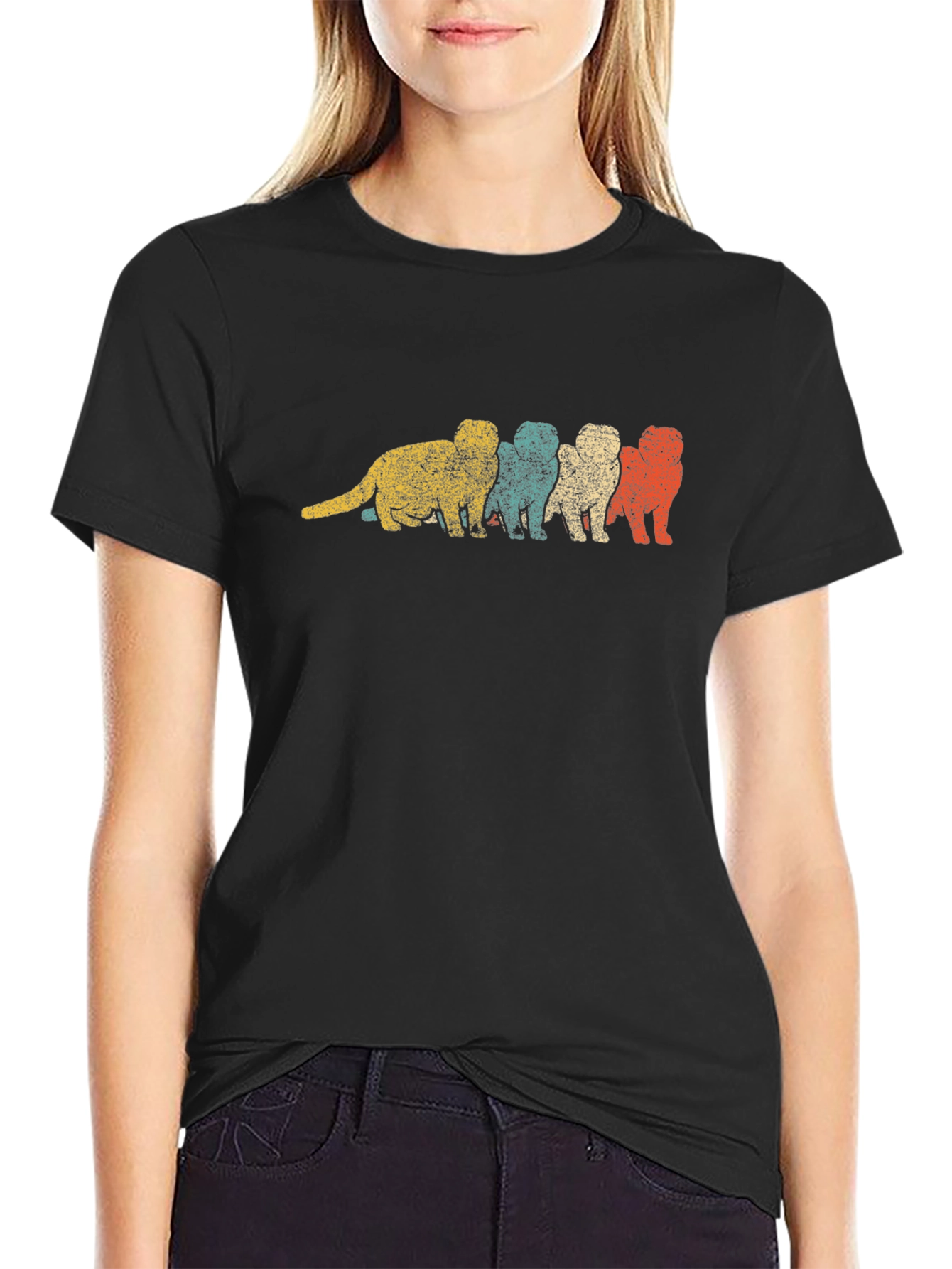 Retro Otter T-Shirt - Black