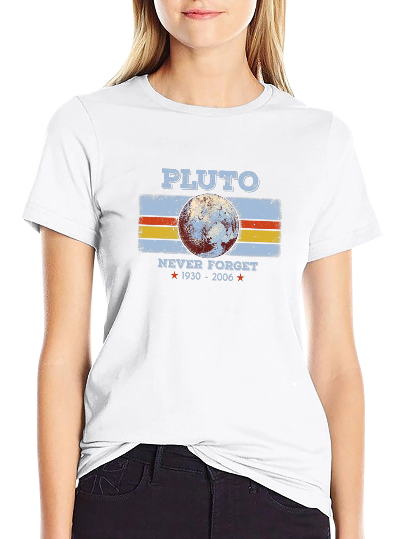 Retro Pluto Never Forget Graphic T-Shirt