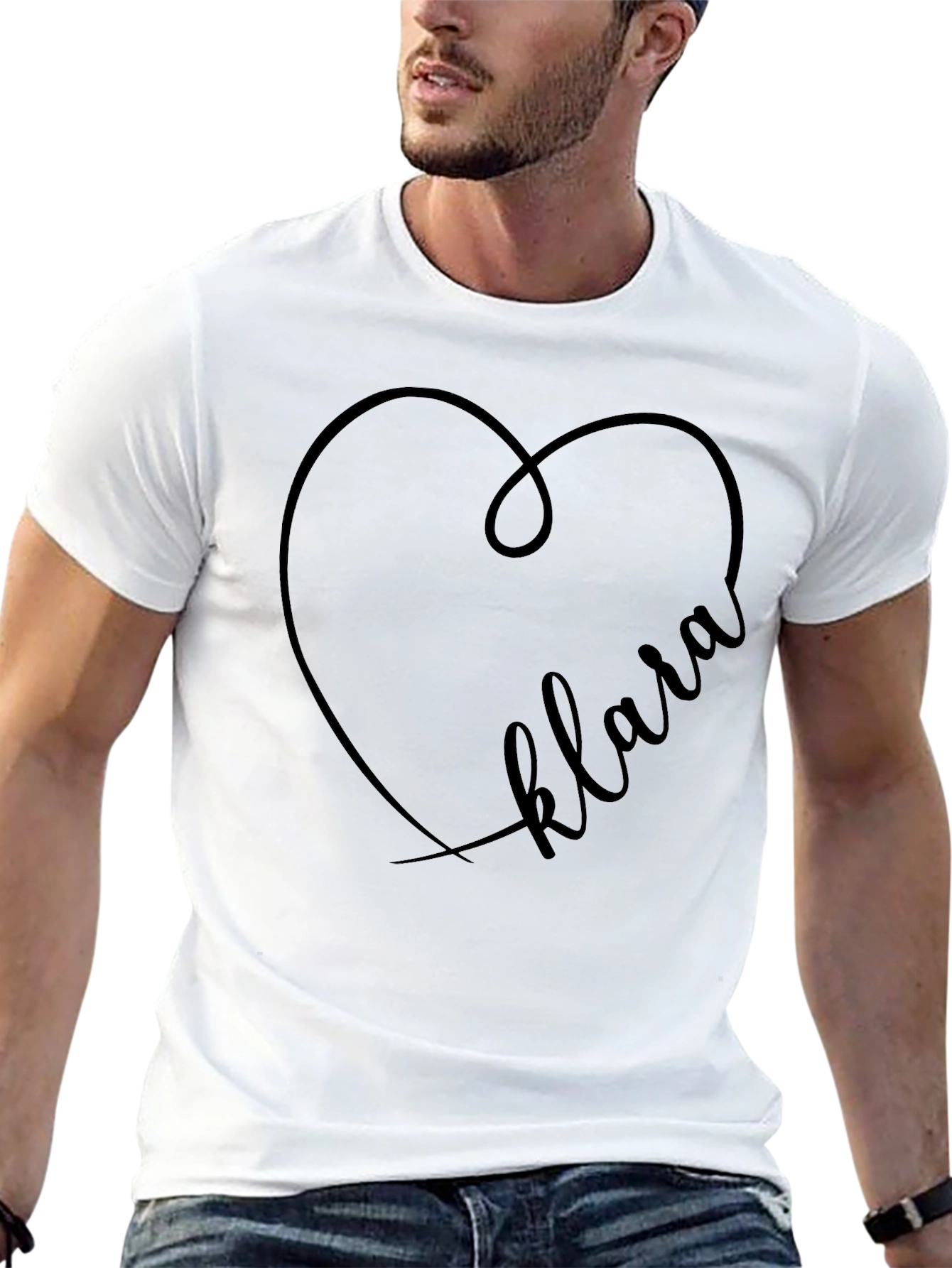 Klara Heart Personalized Black T-Shirt