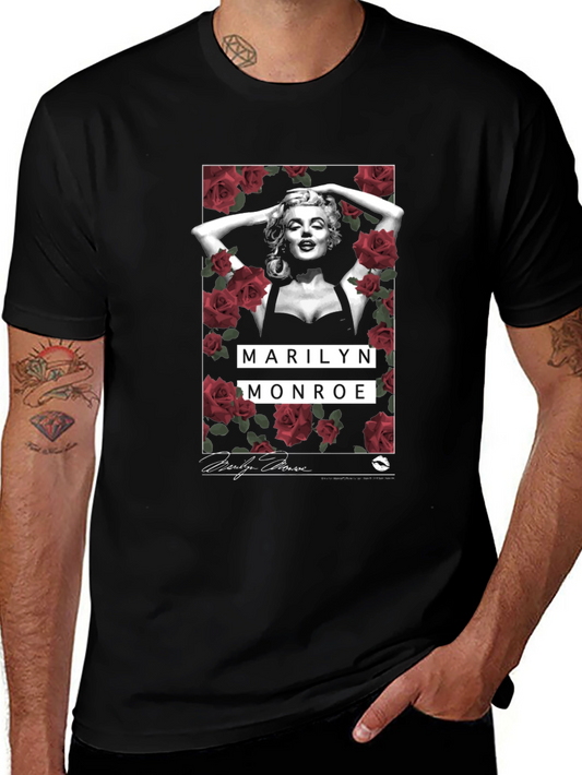 Marilyn Monroe Rose Graphic Tee - Classic Style