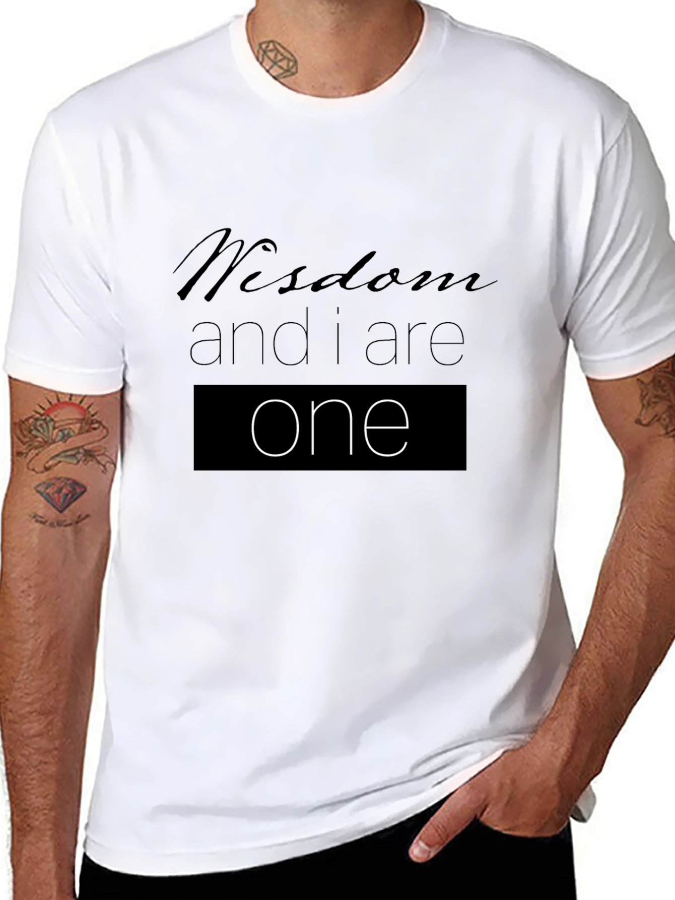 Wisdom and I Are One T-Shirt - Black