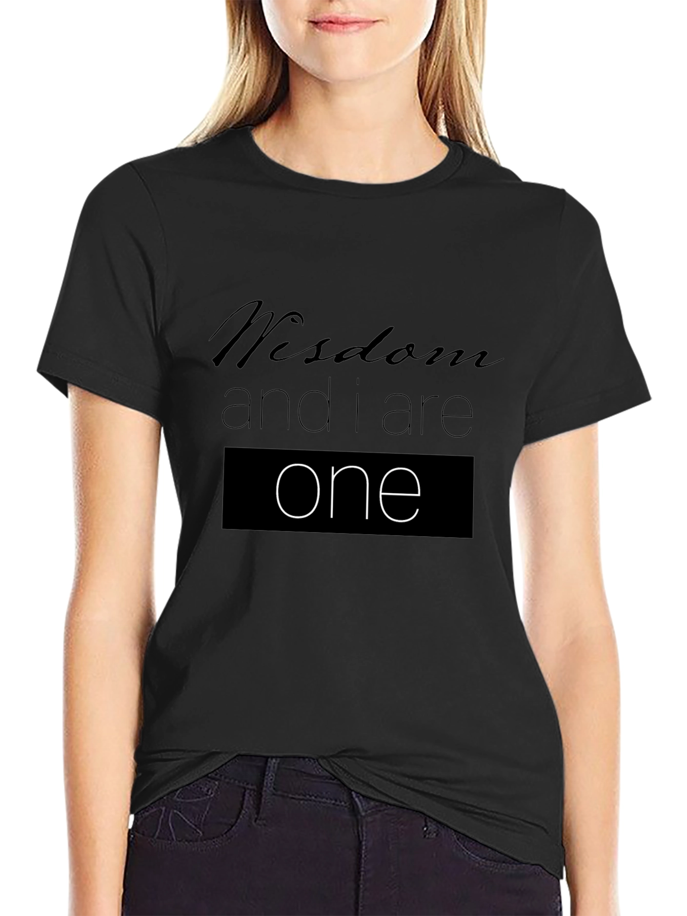 Wisdom and I Are One T-Shirt - Black