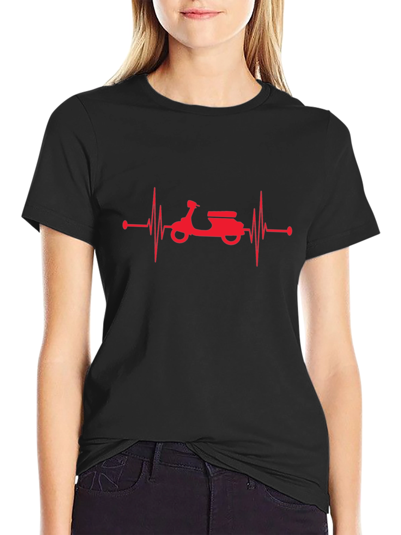 Scooter Heartbeat Graphic Tee - Black