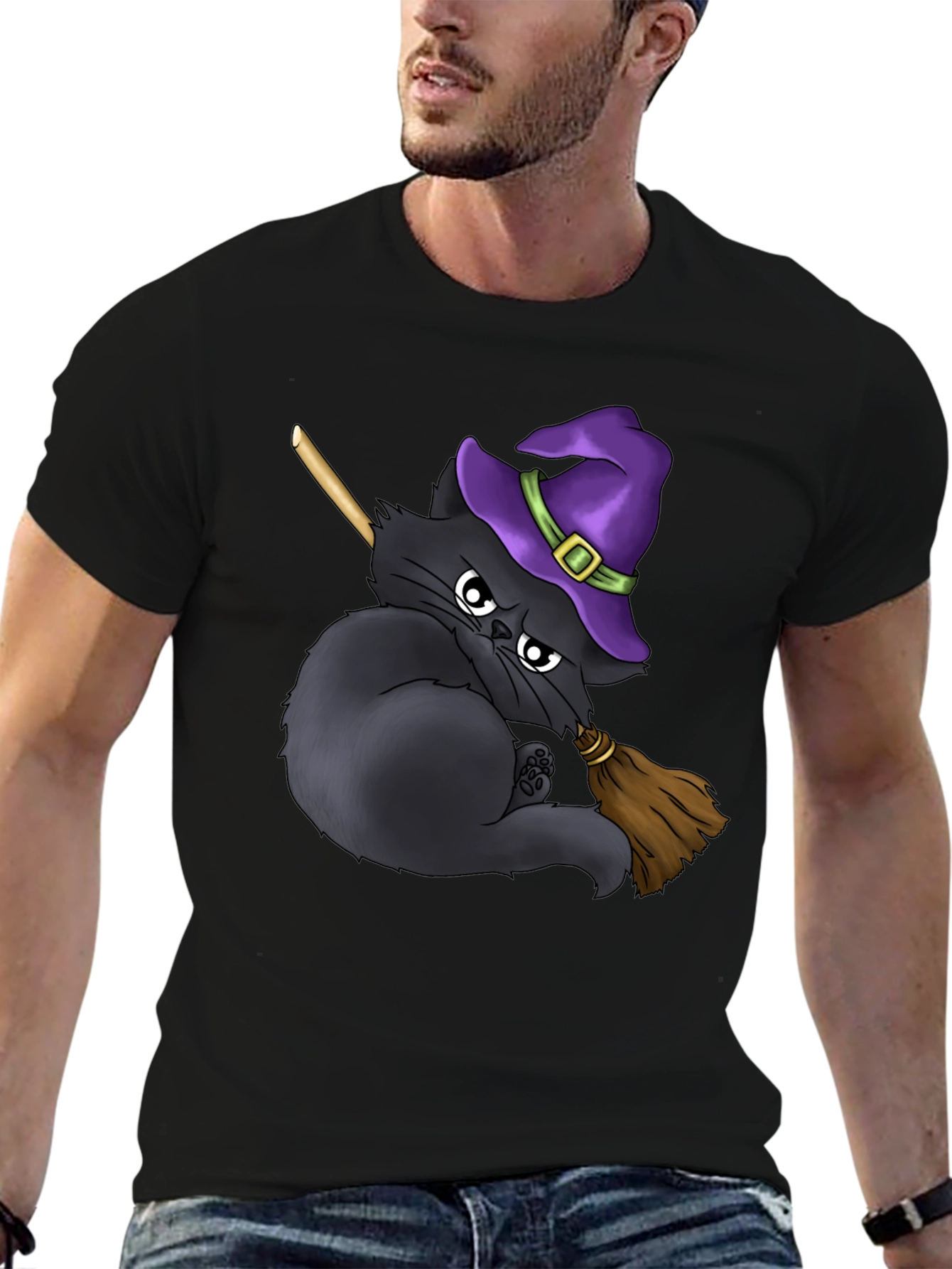 Witch Cat T-Shirt - Halloween Purrfection!