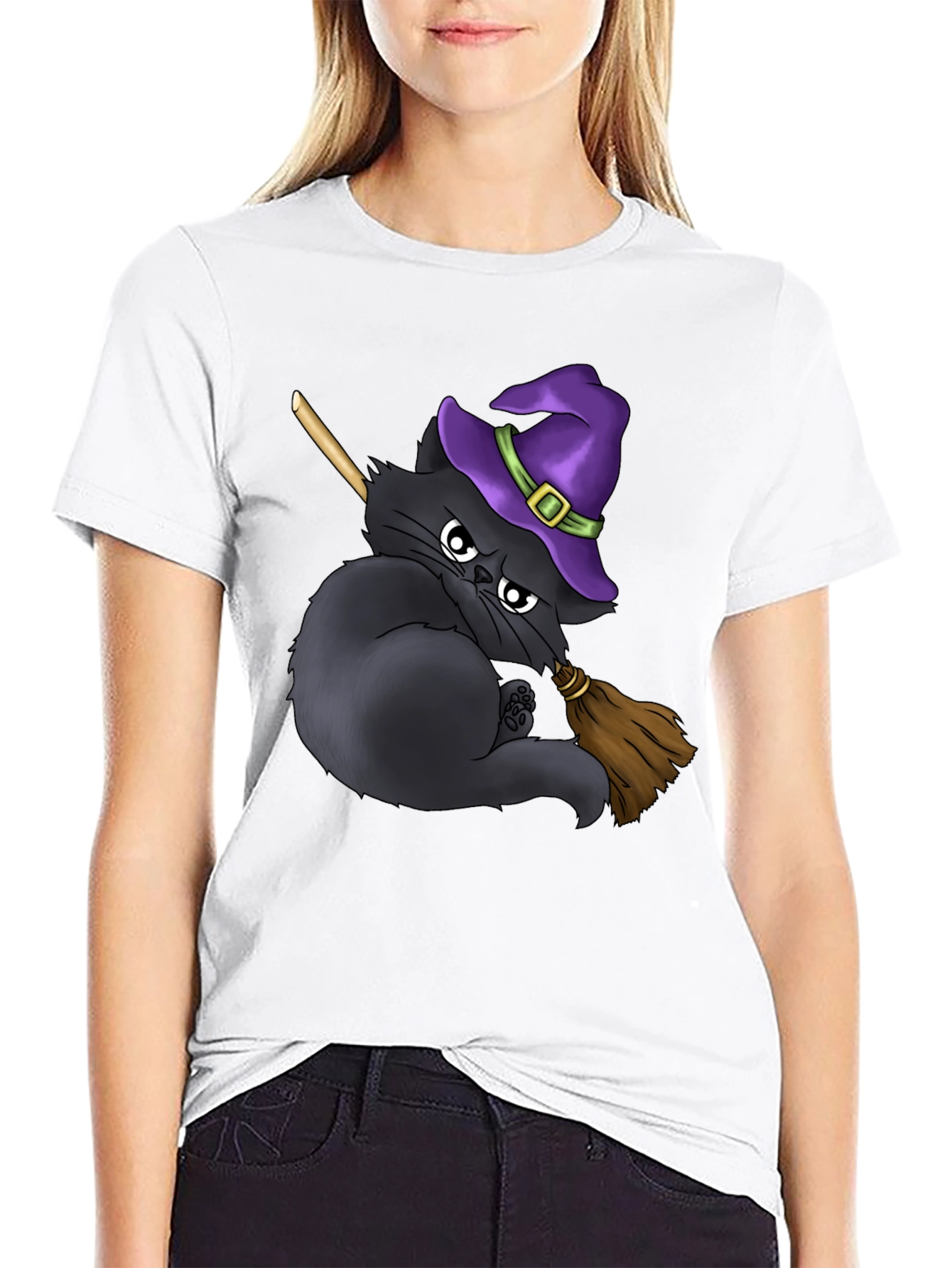 Witch Cat T-Shirt - Halloween Purrfection!