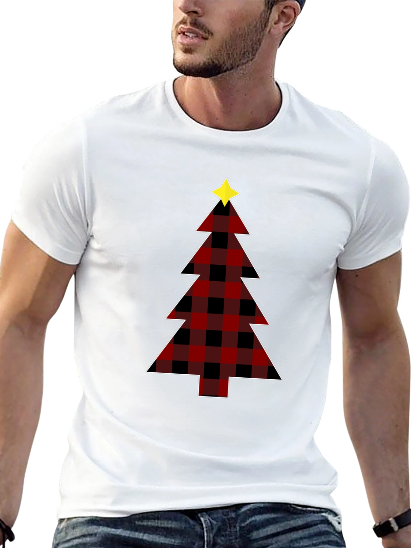 Plaid Christmas Tree Graphic Tee