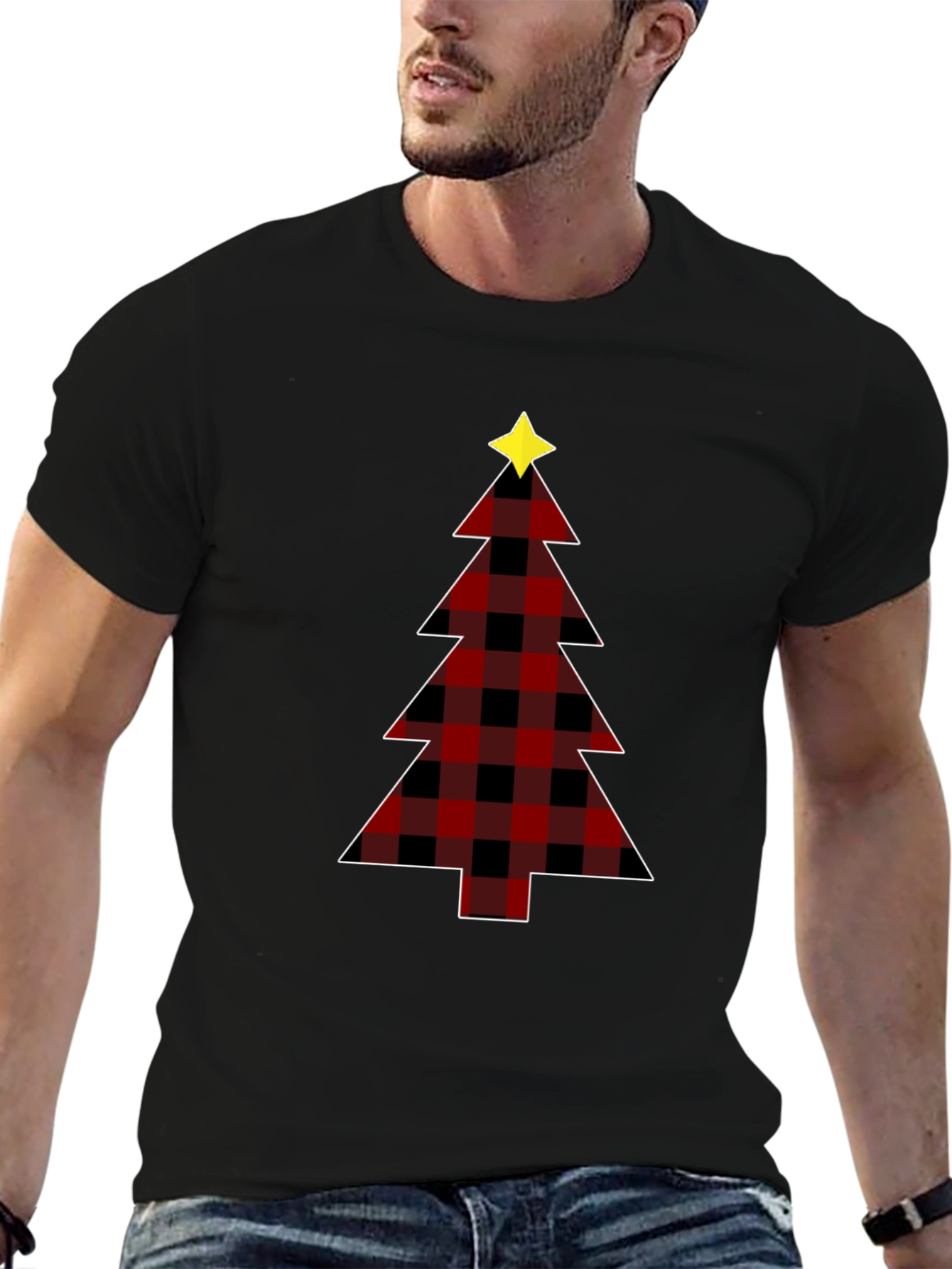 Plaid Christmas Tree Graphic Tee