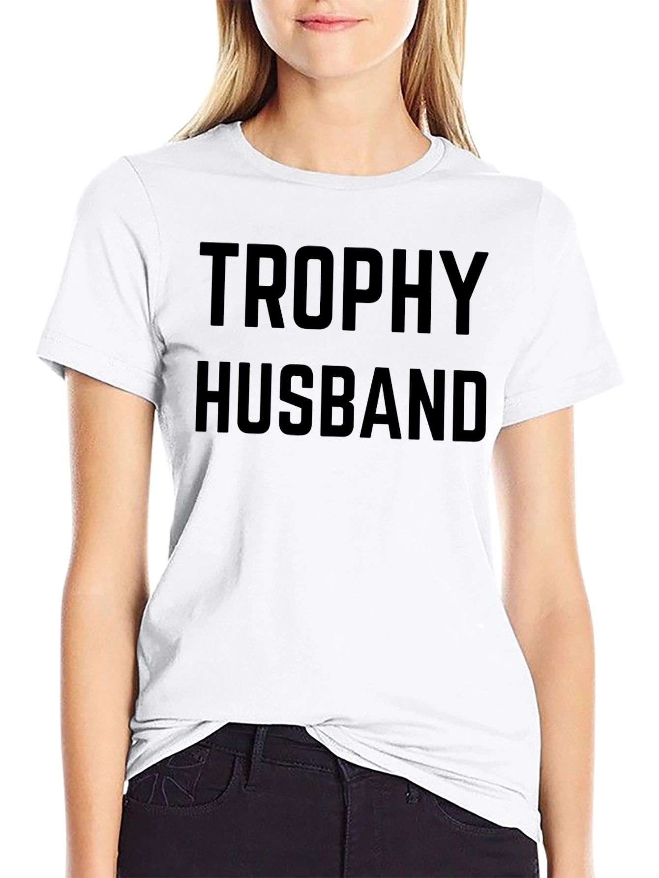 Trophy Husband Black Crew Neck T-Shirt