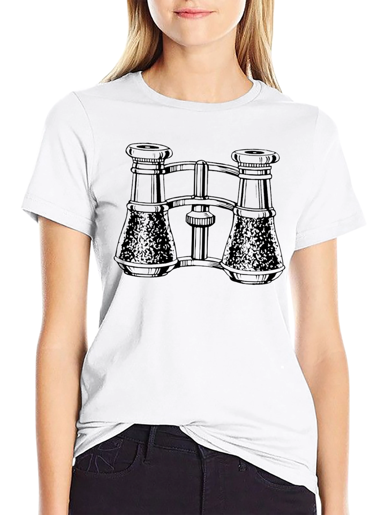 Binoculars Graphic Black T-Shirt