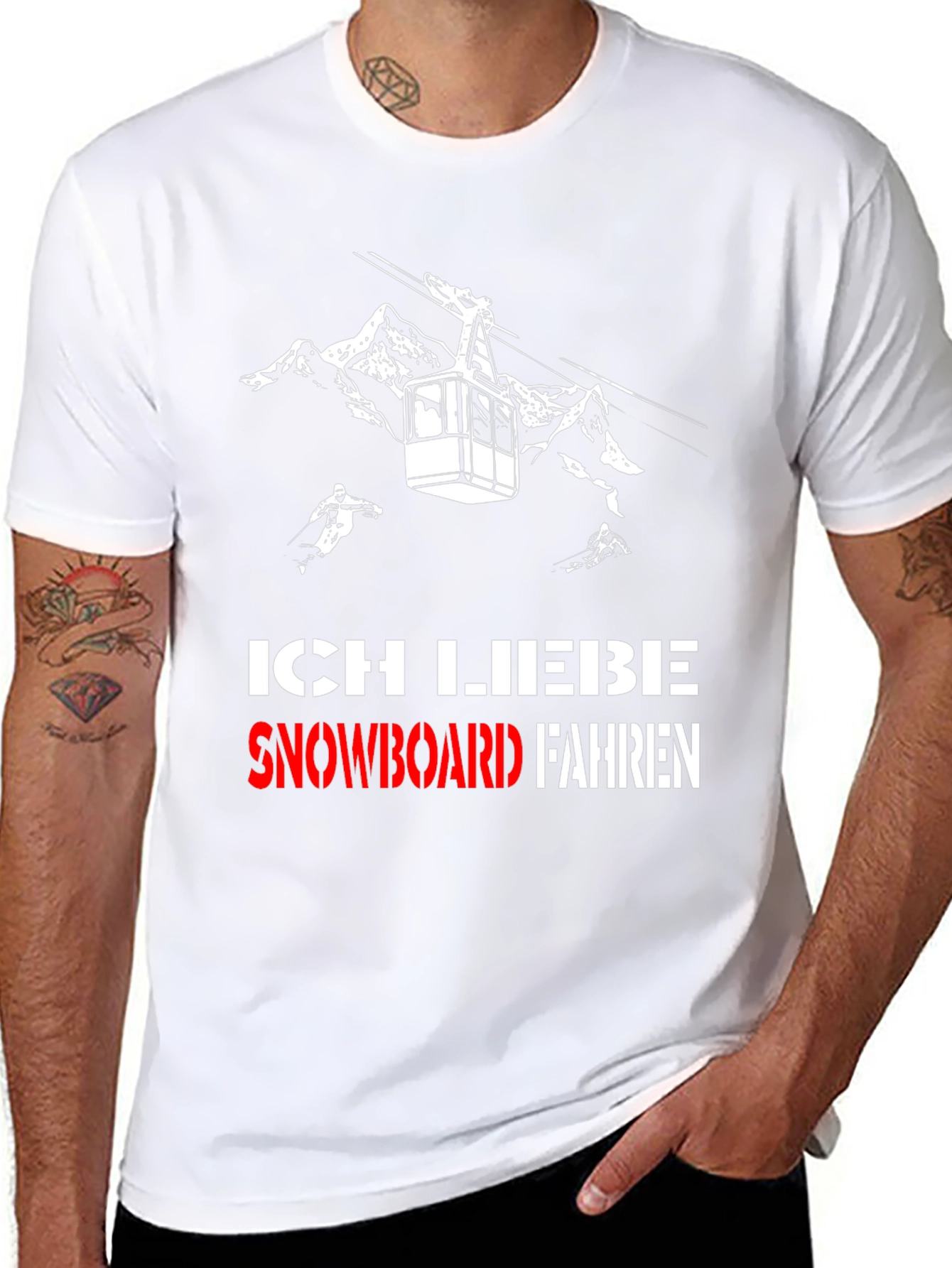 Ich Liebe Snowboard Fahren Graphic T-Shirt