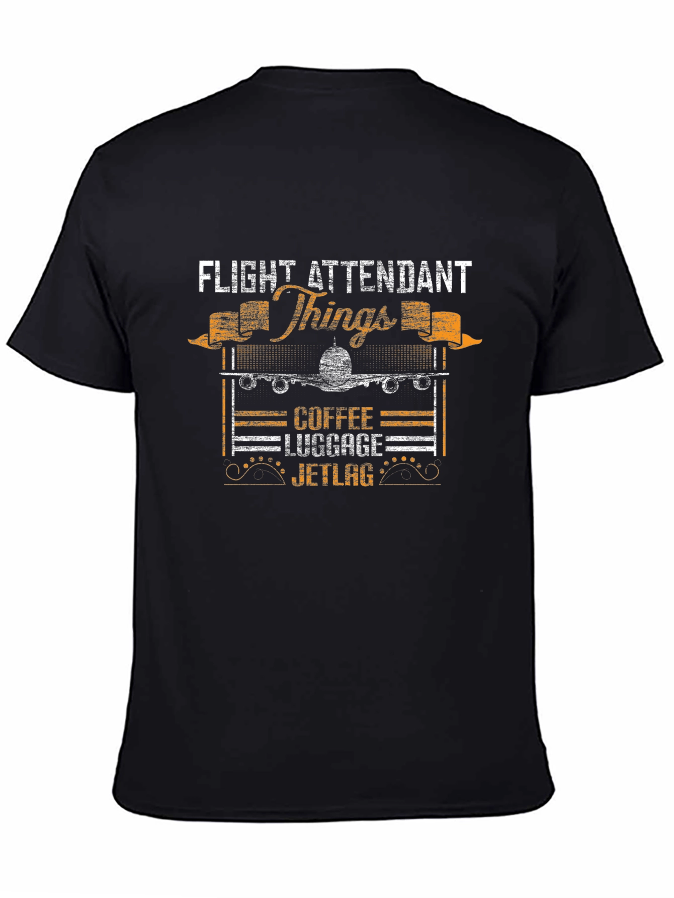 Flight Attendant T-Shirt - Coffee Luggage Jetlag Design