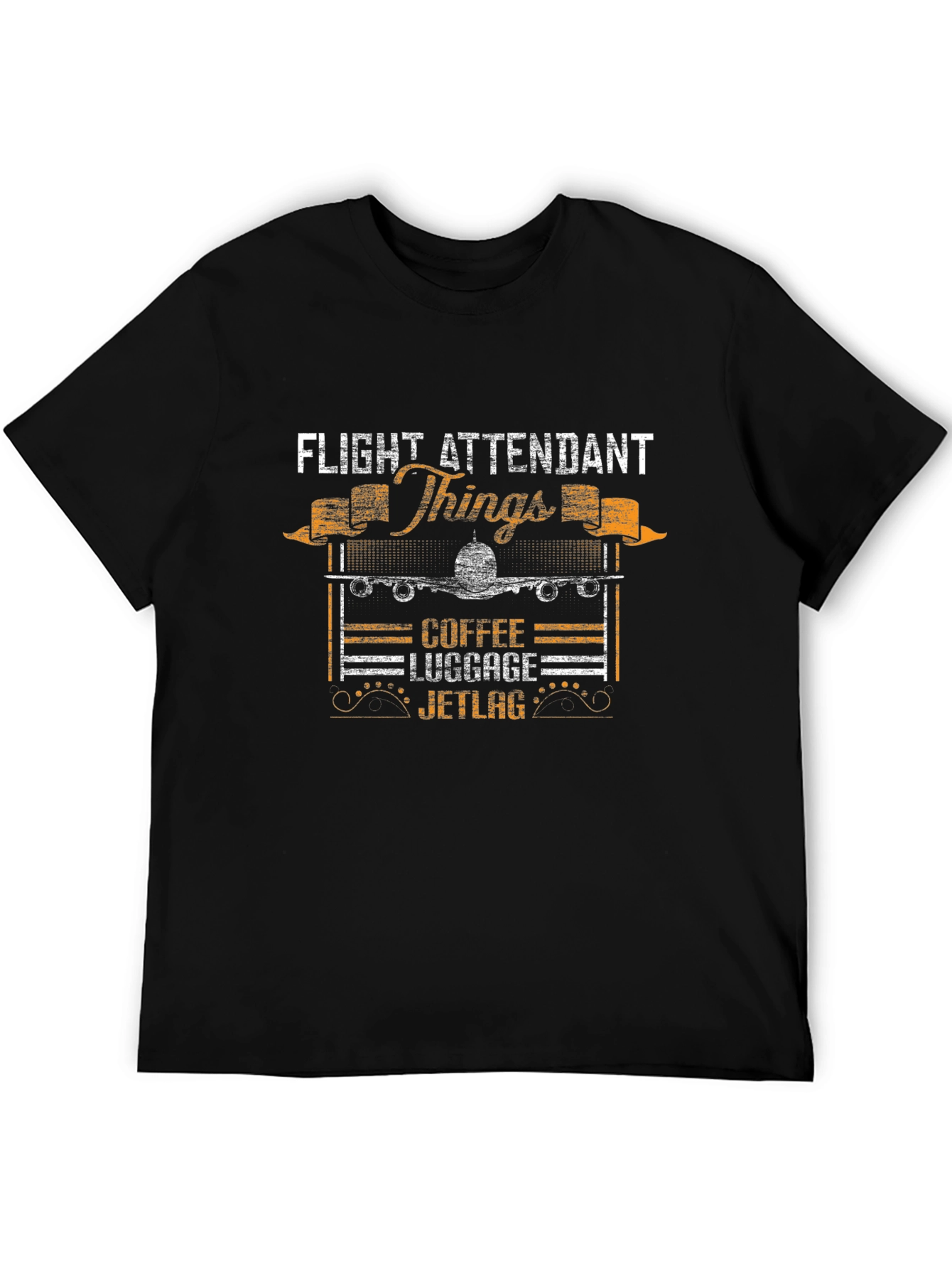 Flight Attendant T-Shirt - Coffee Luggage Jetlag Design