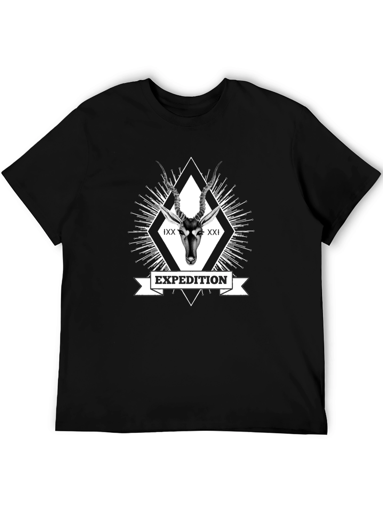 Expedition Graphic Tee - Antelope Design Black T-Shirt