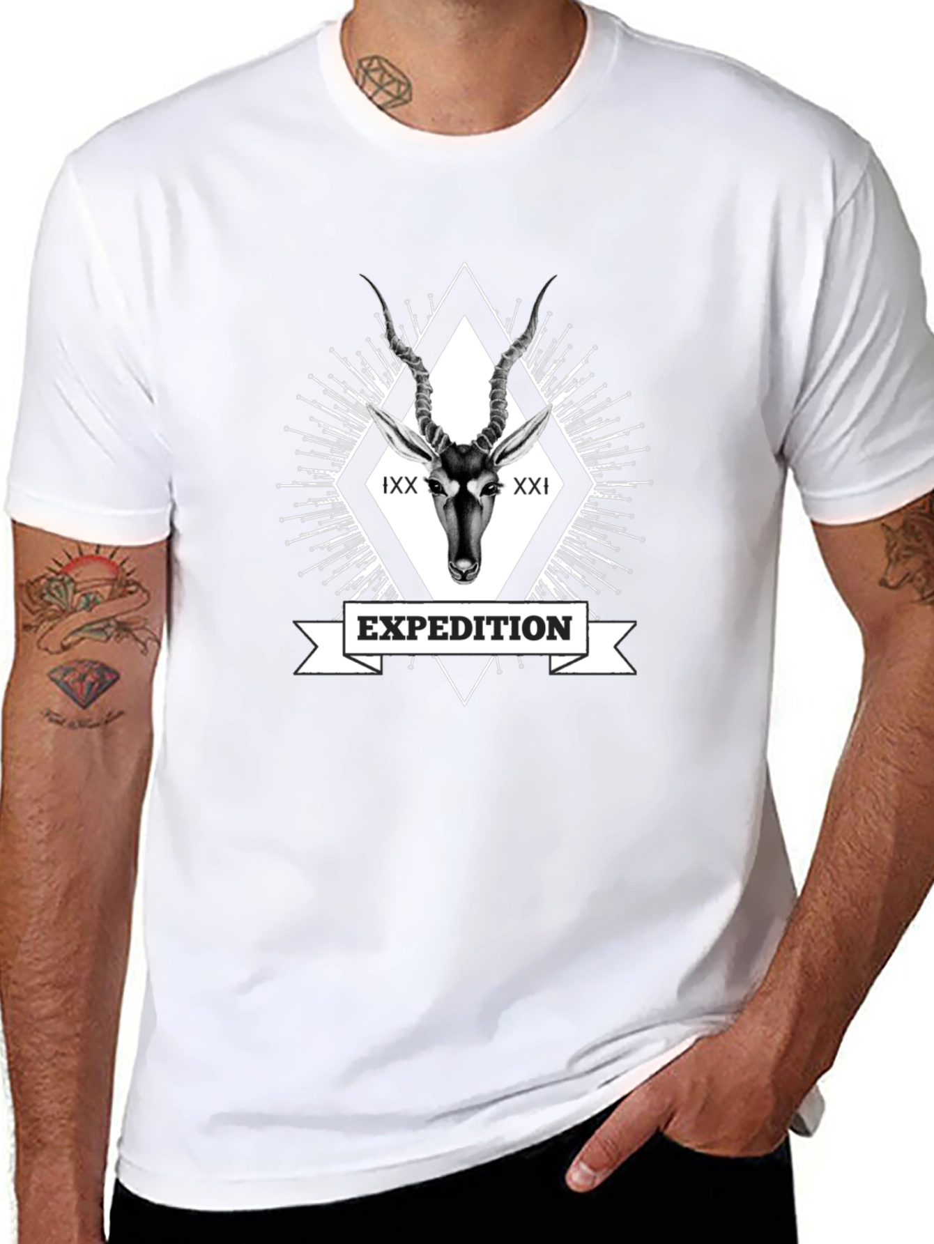 Expedition Graphic Tee - Antelope Design Black T-Shirt