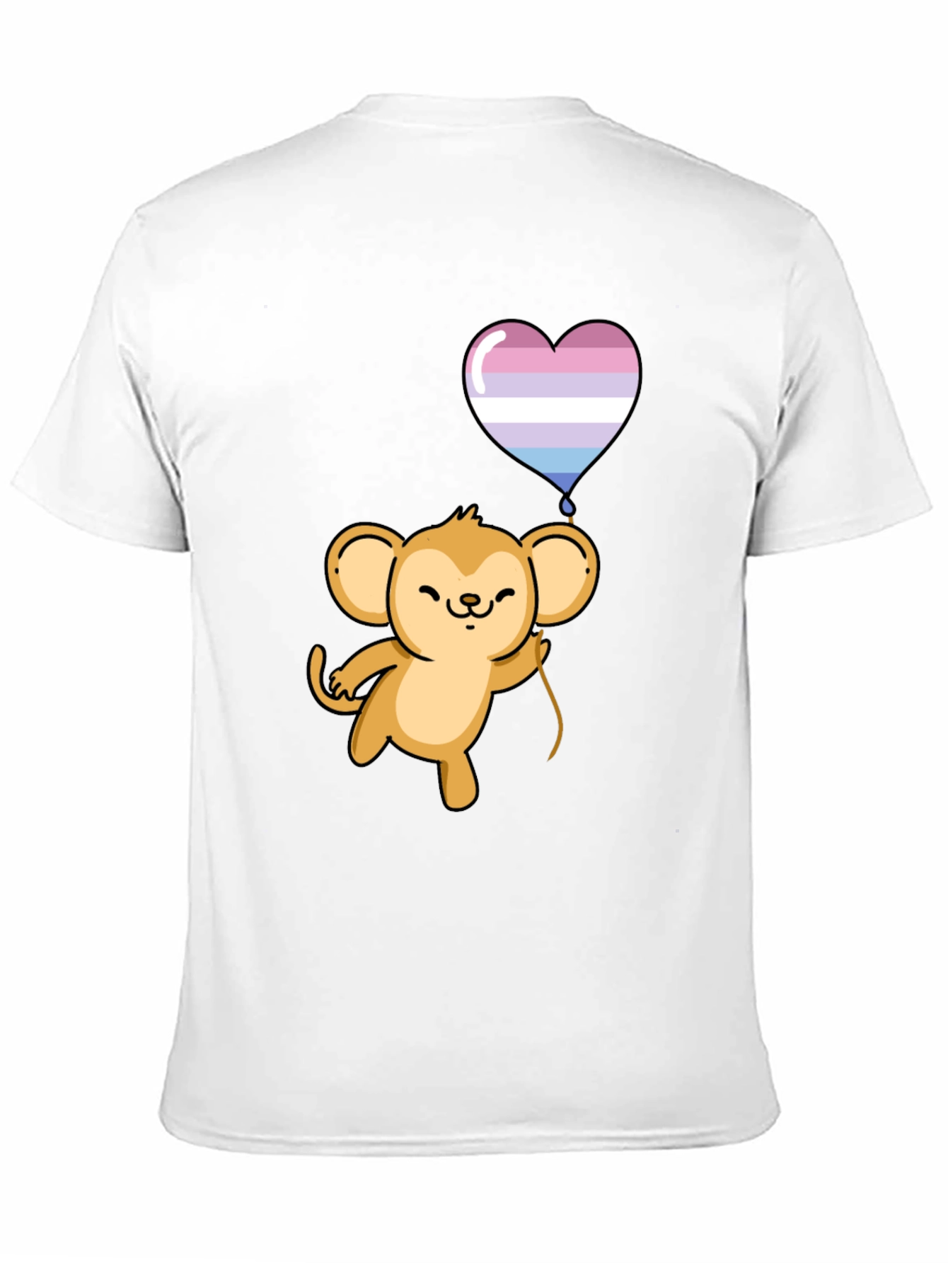 Cute Monkey Holding Intersex Pride Heart Balloon T-Shirt