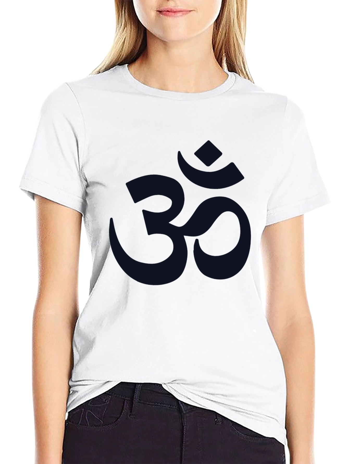 Mens Om Symbol Graphic Print Tee - Black