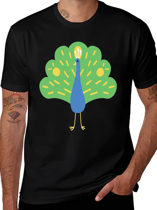 Peacock Graphic Tee - Mens Black T-Shirt