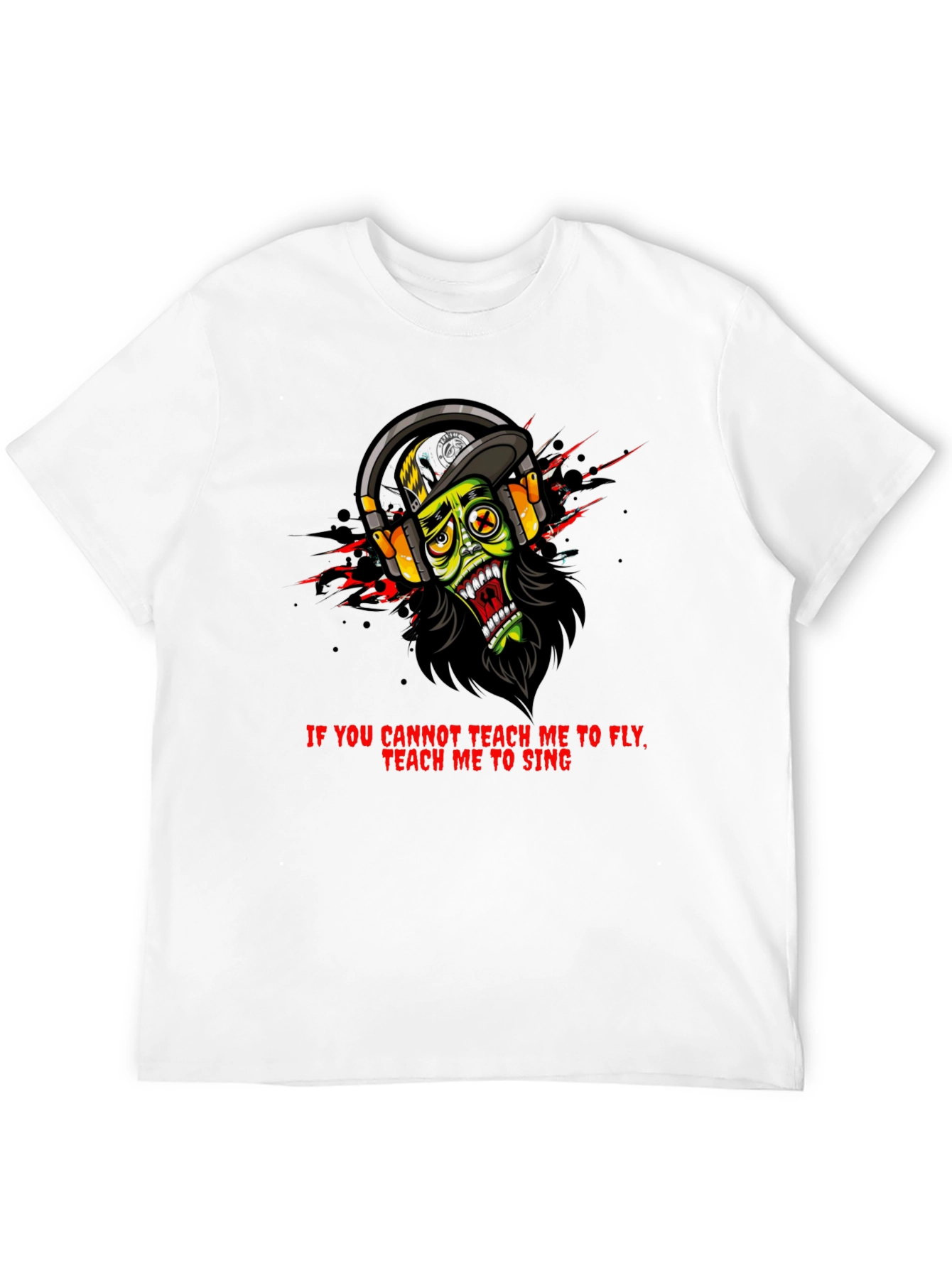 Zombie Headphone Graphic T-Shirt