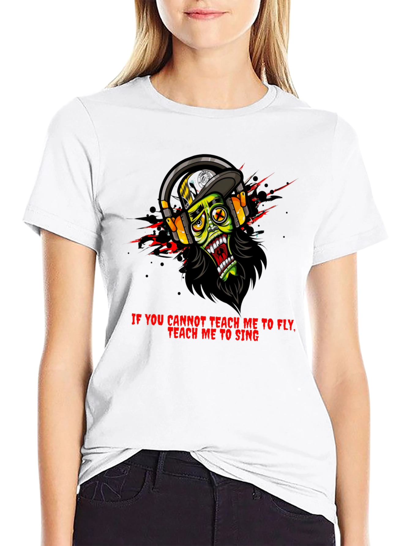 Zombie Headphone Graphic T-Shirt