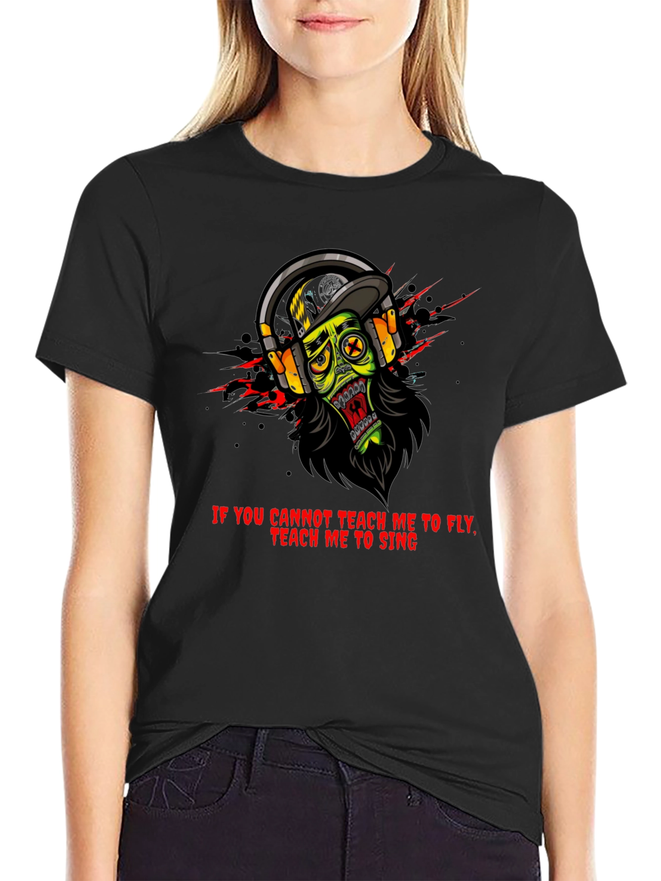 Zombie Headphone Graphic T-Shirt