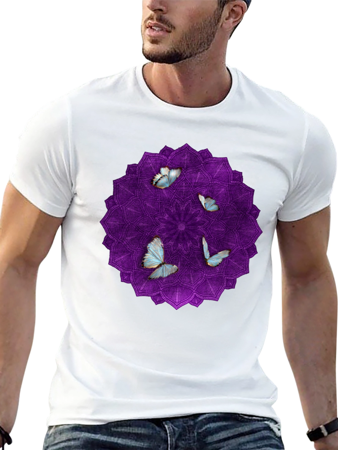 Butterfly Mandala Black T-Shirt
