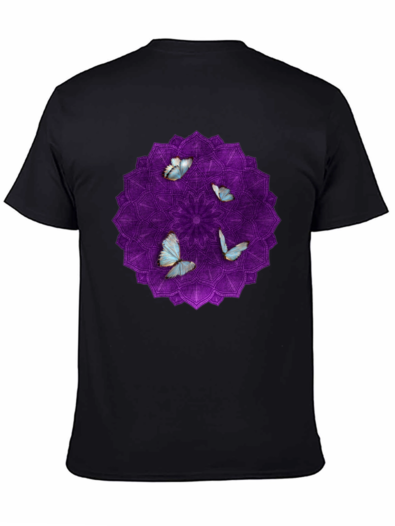 Butterfly Mandala Black T-Shirt