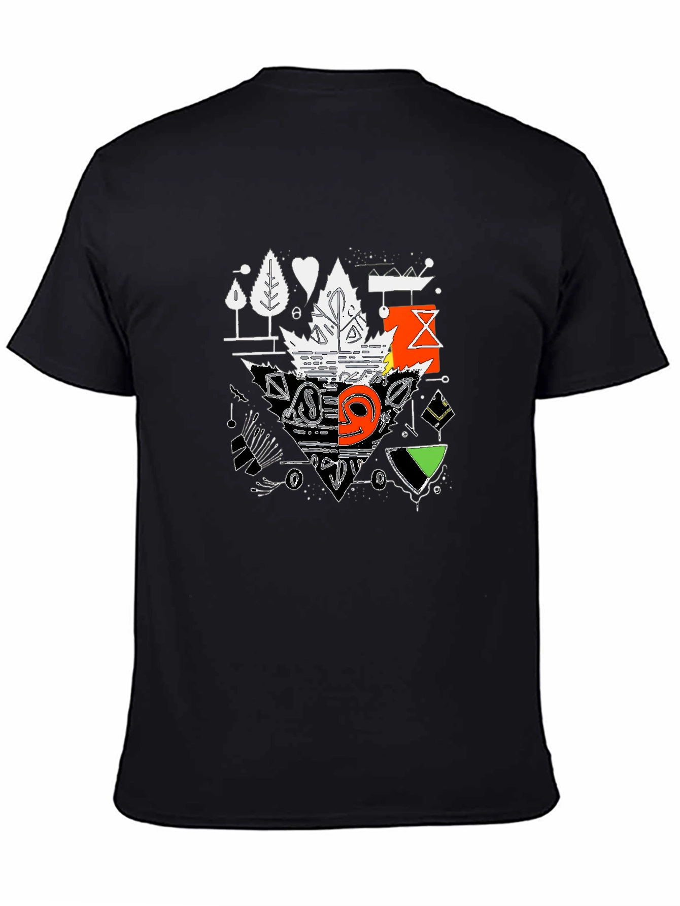 Abstract Graphic Tee - Black Casual Shirt
