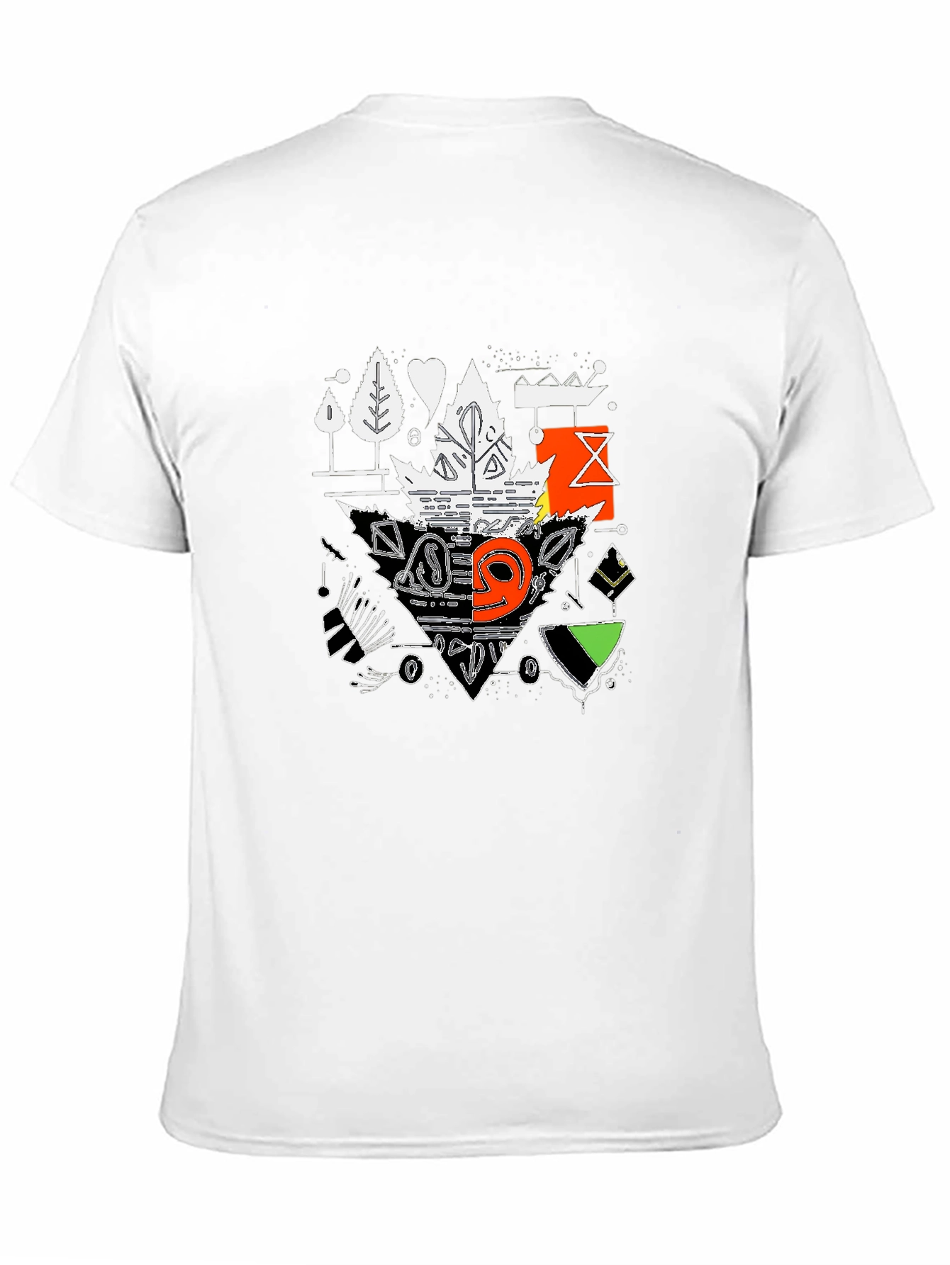 Abstract Graphic Tee - Black Casual Shirt
