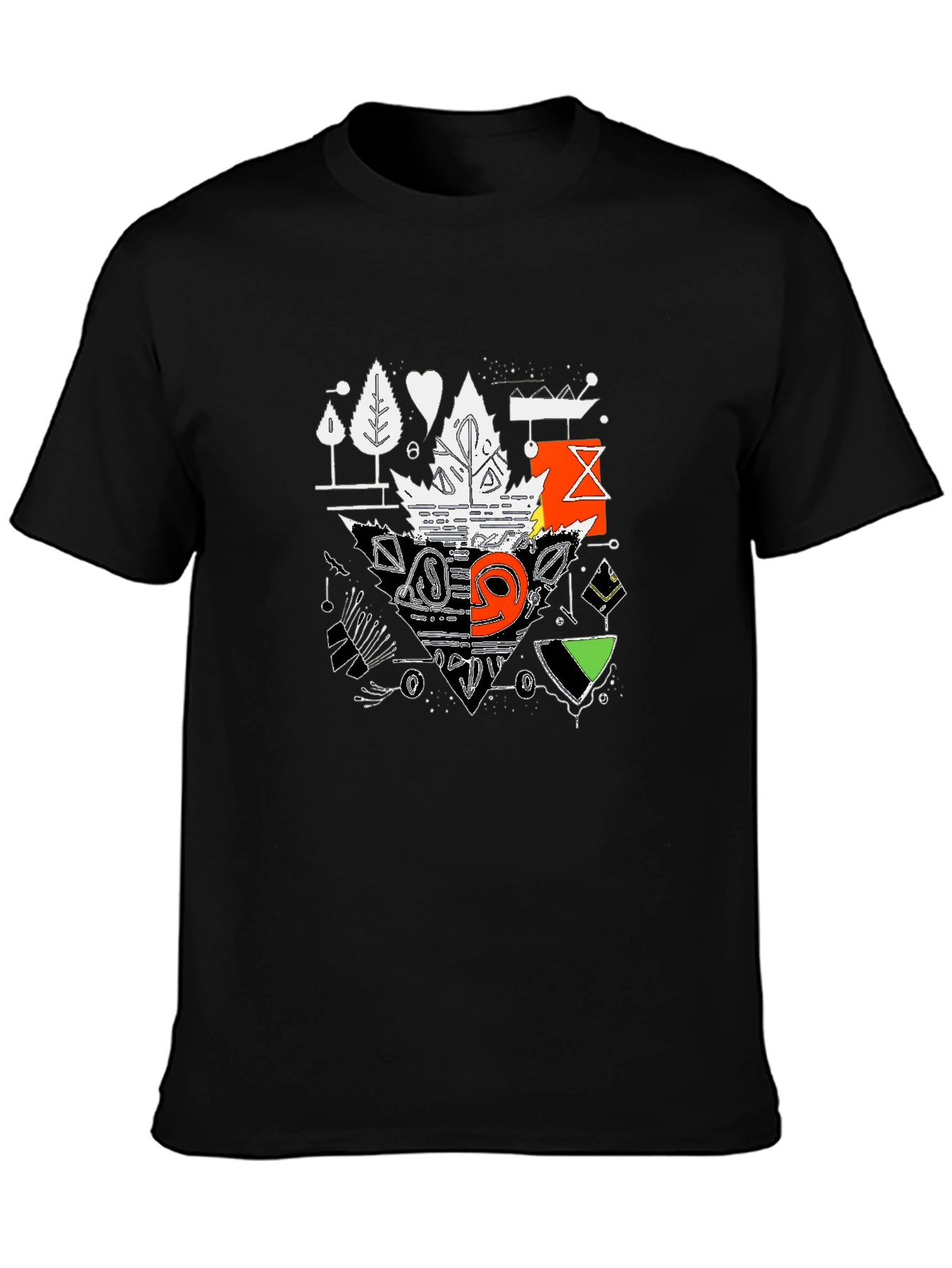 Abstract Graphic Tee - Black Casual Shirt