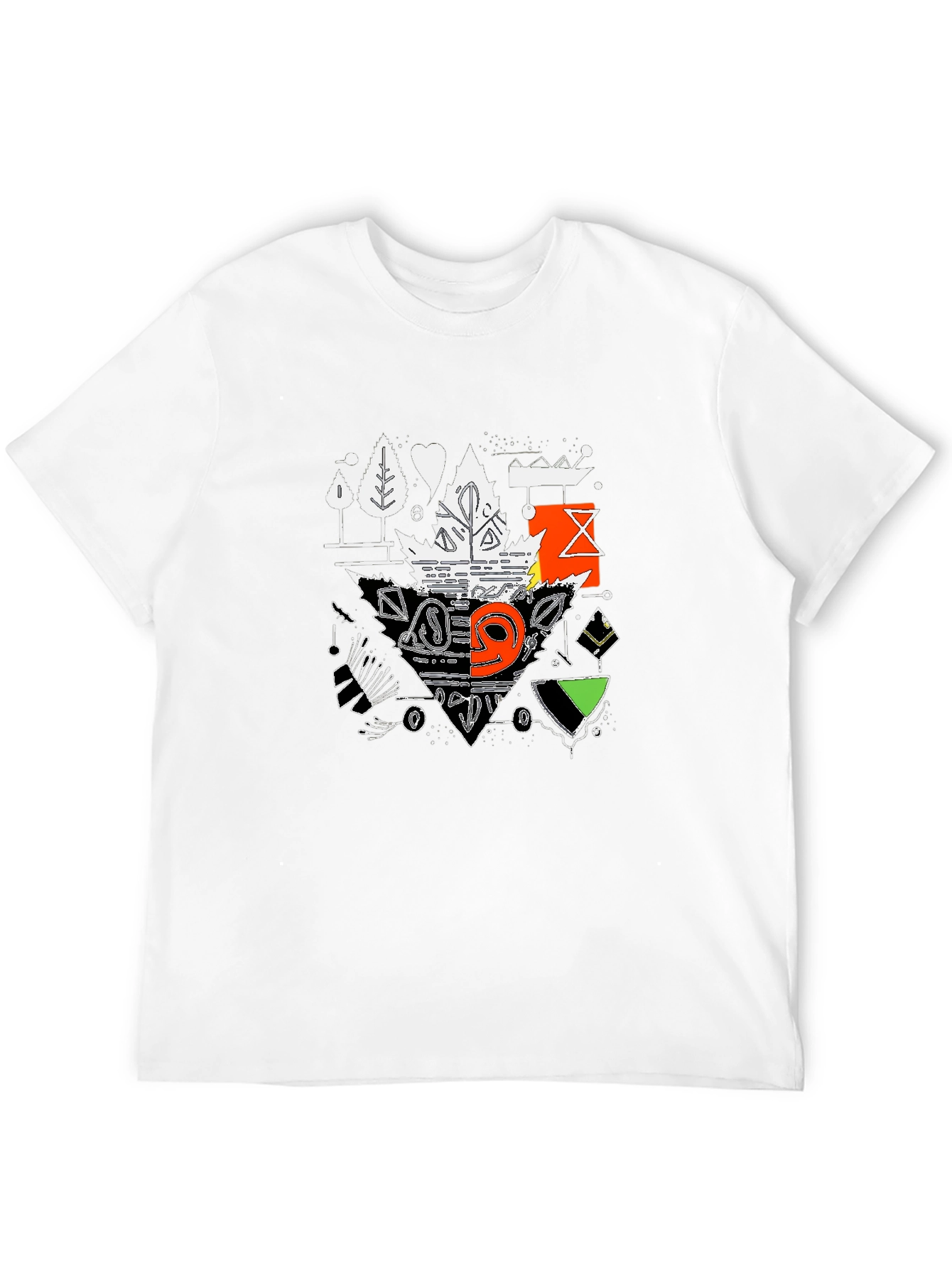 Abstract Graphic Tee - Black Casual Shirt