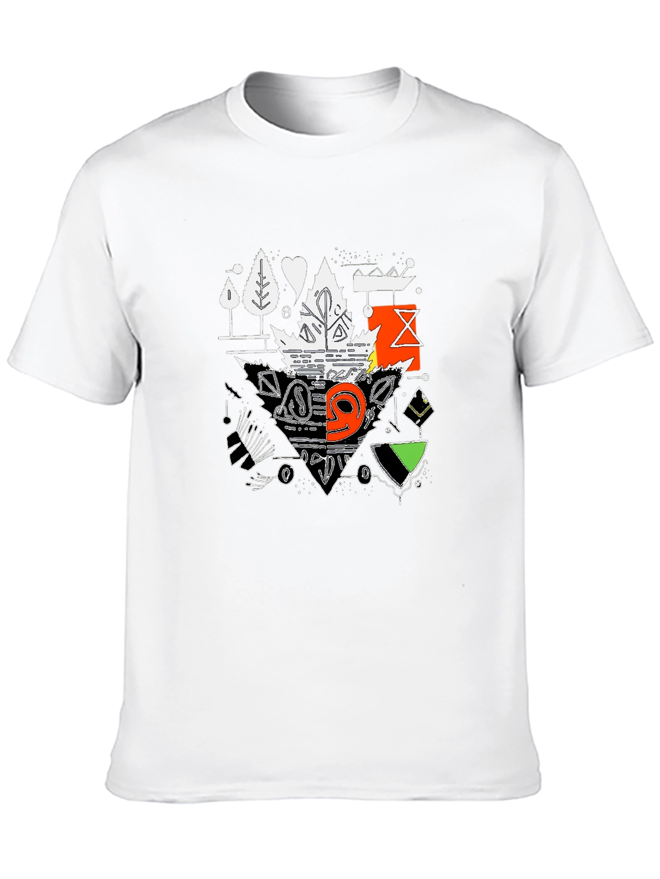 Abstract Graphic Tee - Black Casual Shirt