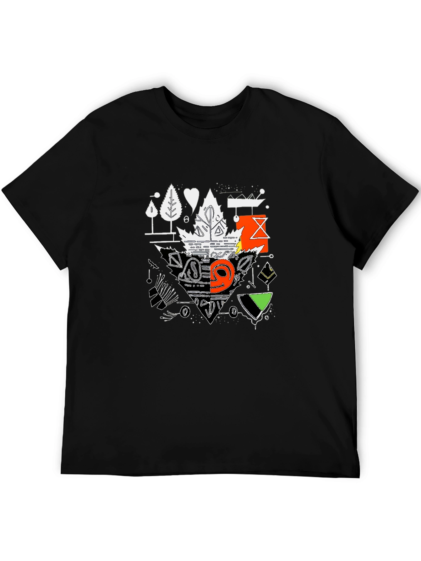 Abstract Graphic Tee - Black Casual Shirt