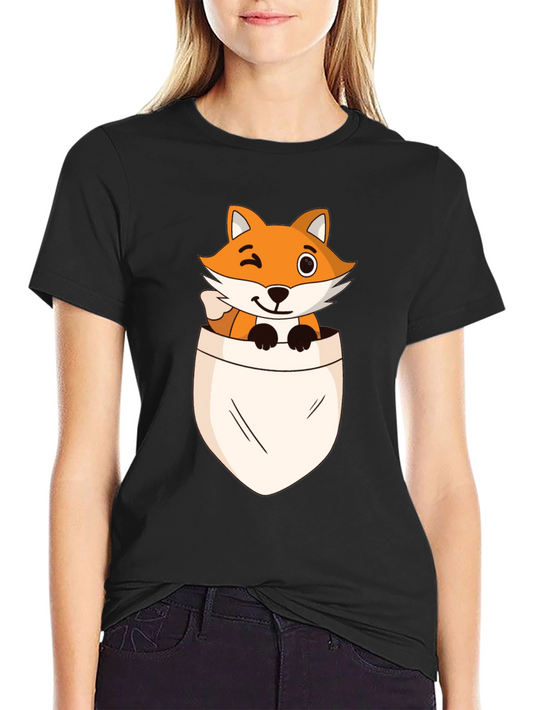 Fox in Pocket Graphic T-Shirt