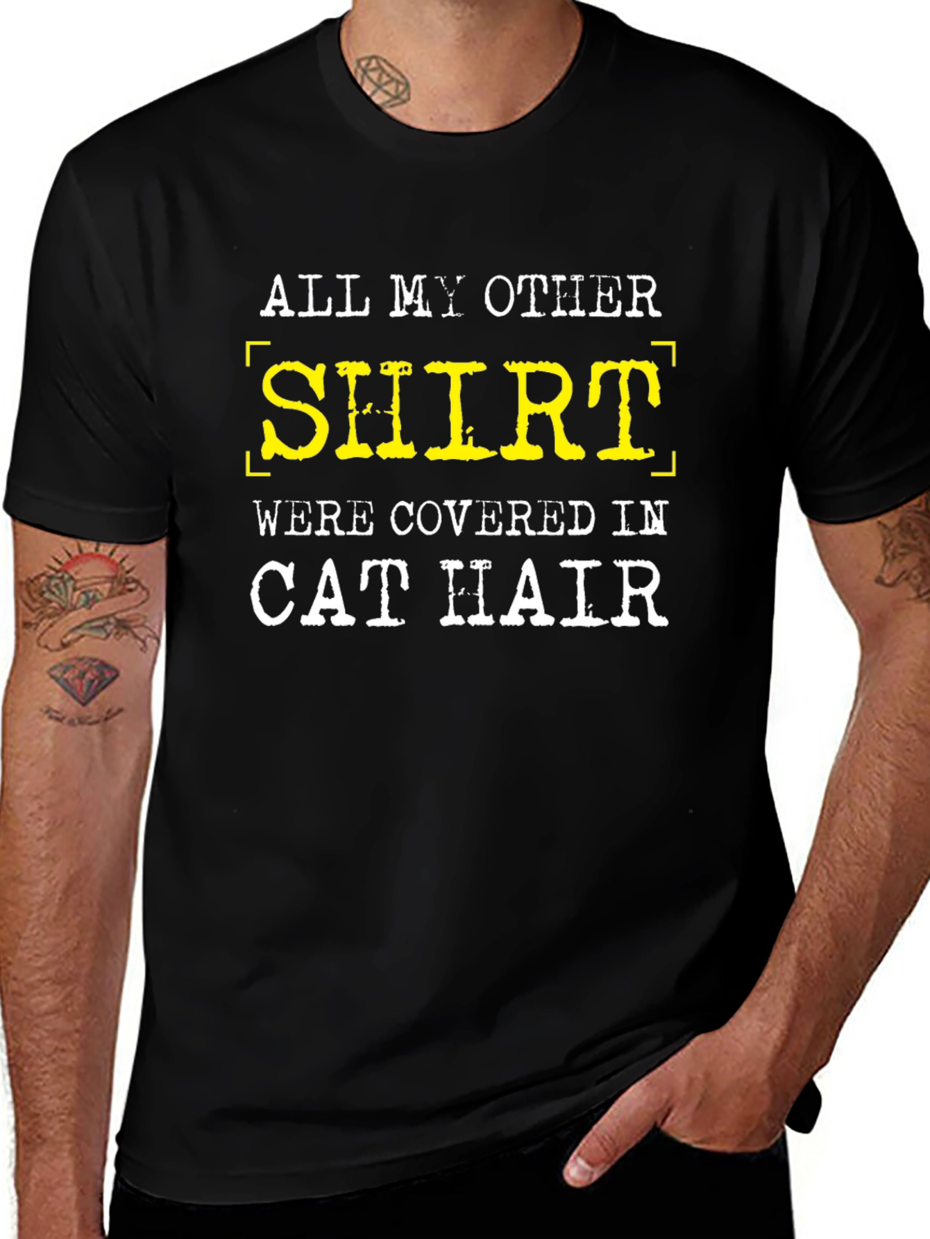 Cat Hair T-Shirt Funny Slogan Tee