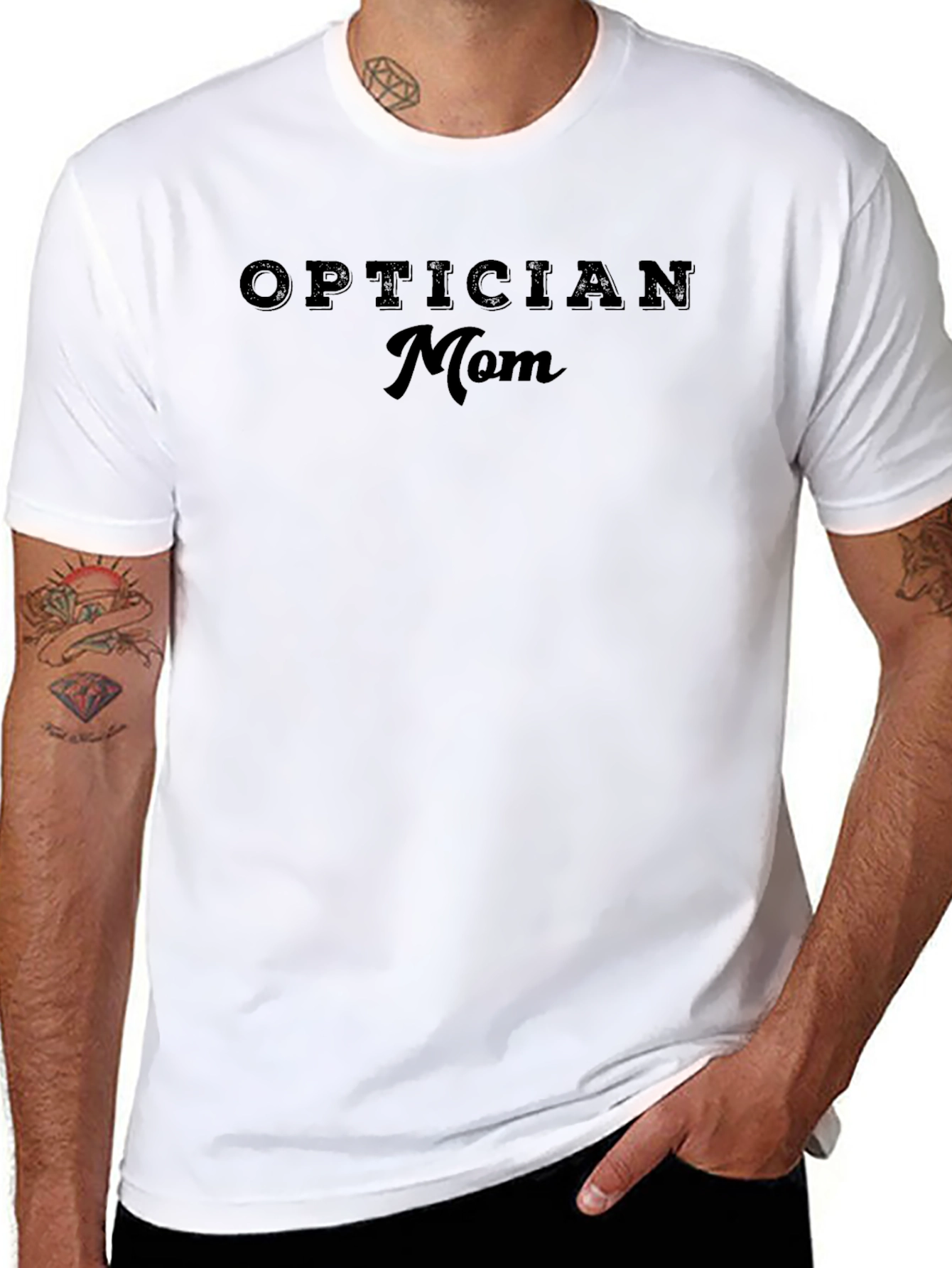 Optician Mom T-Shirt - Black Casual Tee