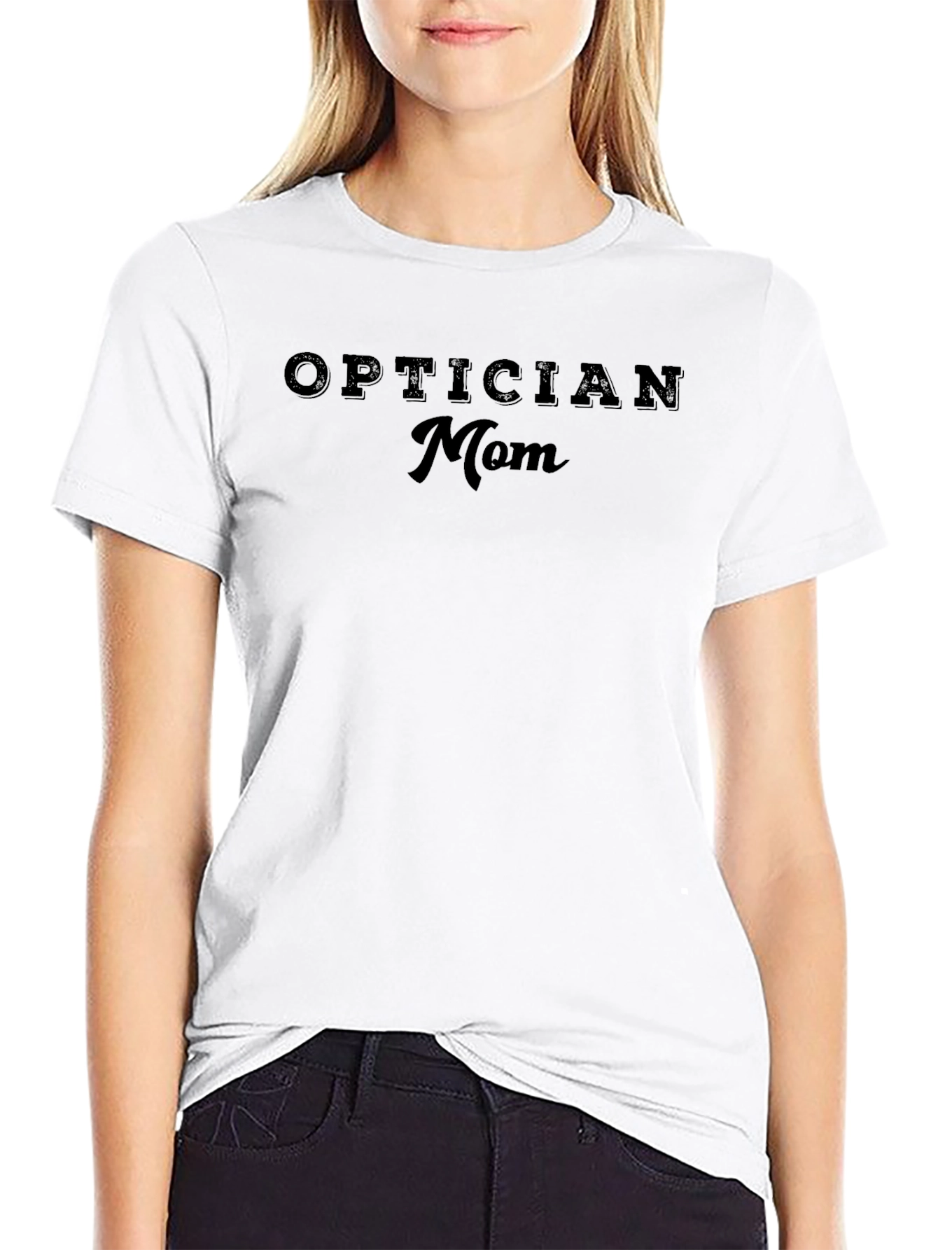 Optician Mom T-Shirt - Black Casual Tee