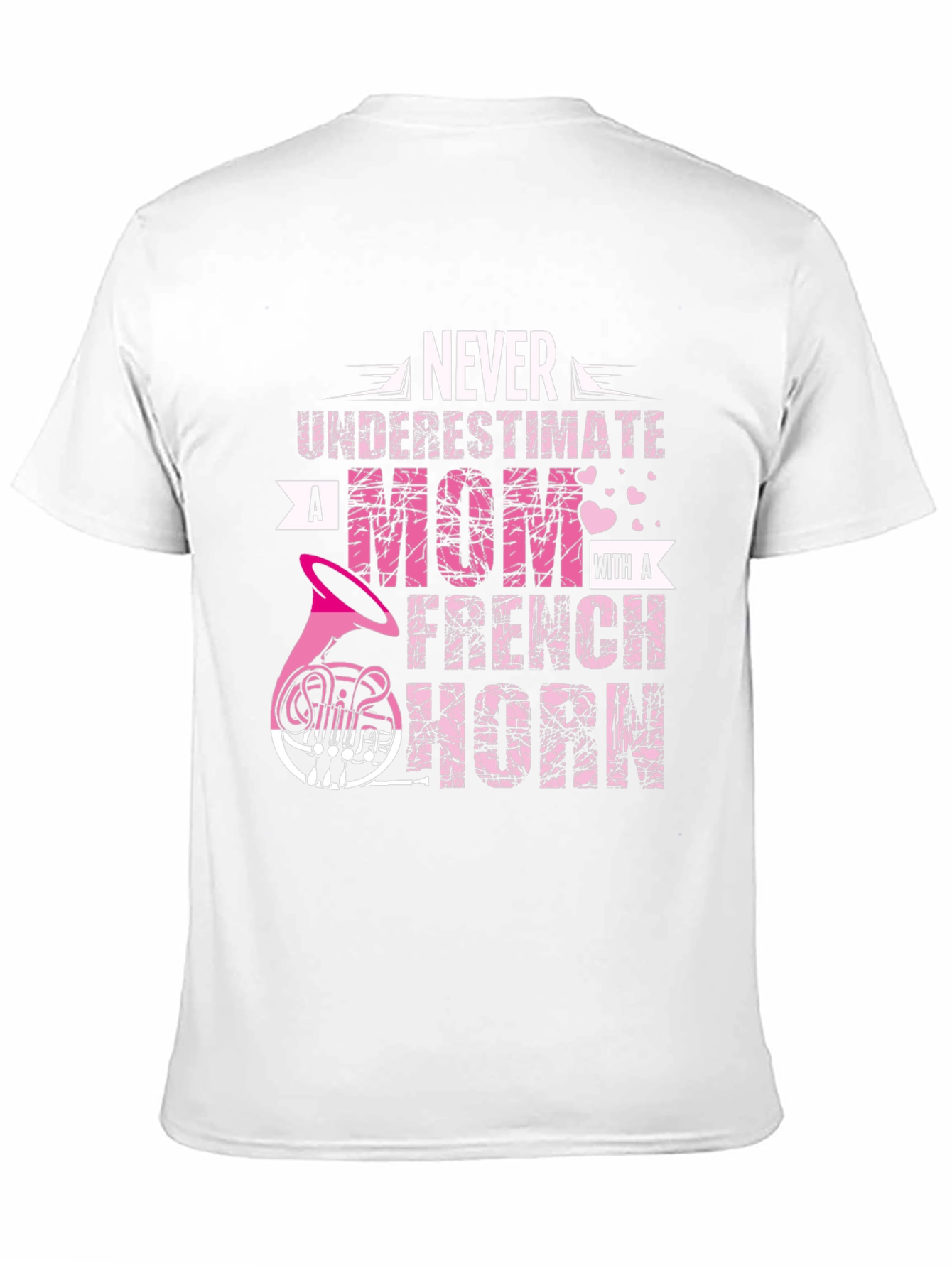 Never Underestimate Mom French Horn Black T-Shirt