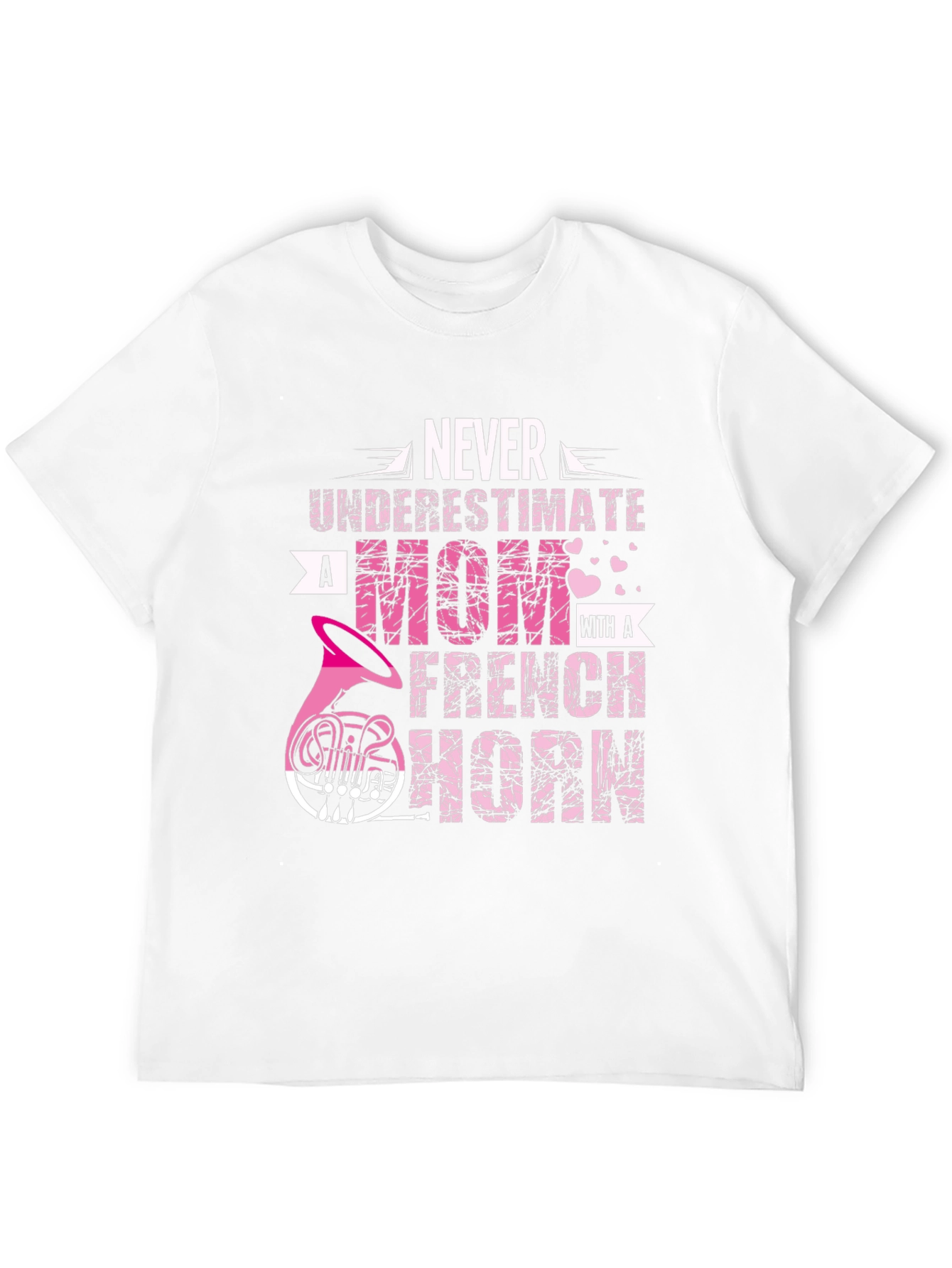 Never Underestimate Mom French Horn Black T-Shirt