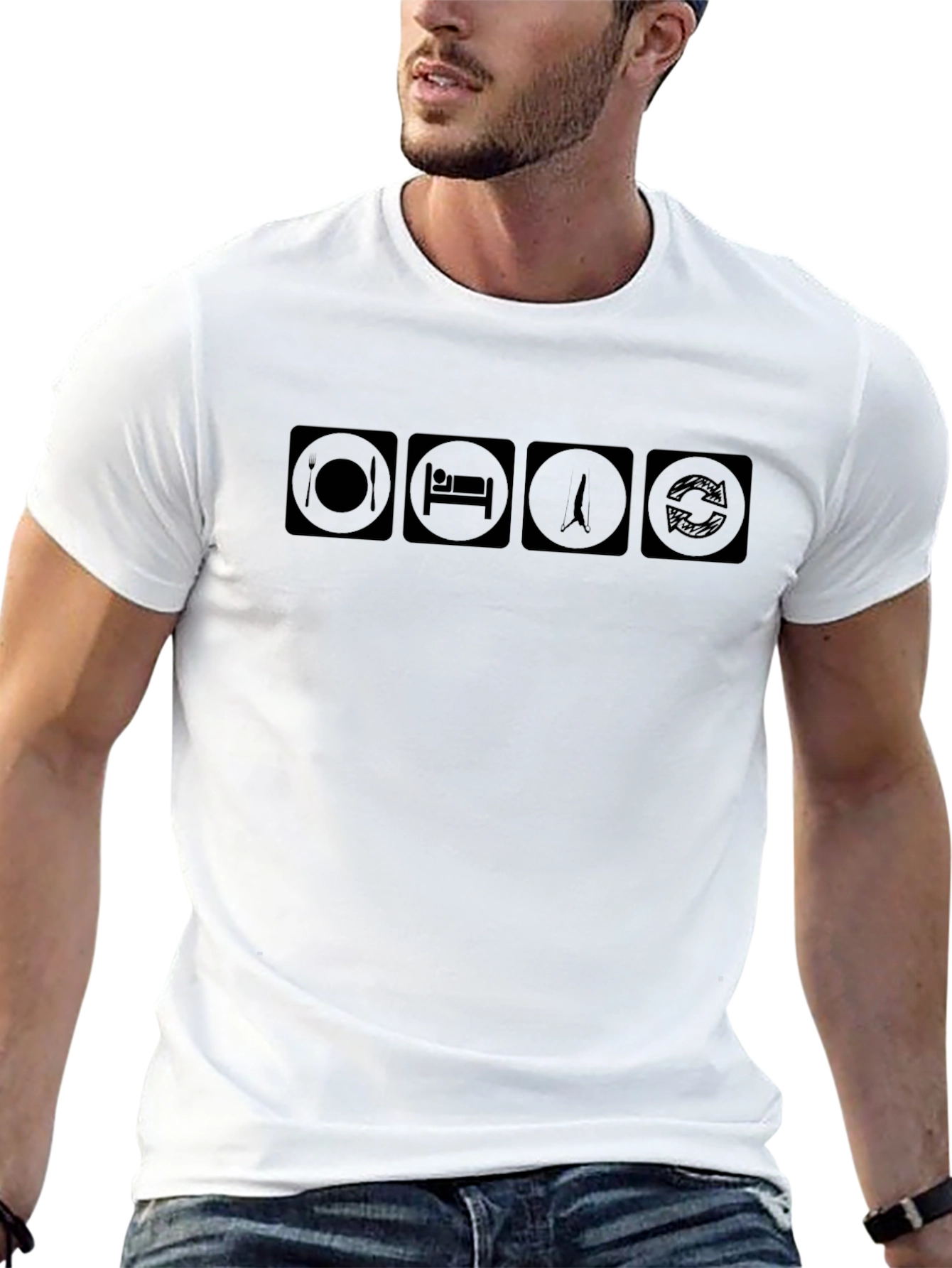 Eat Sleep Surf Repeat T-Shirt - Black
