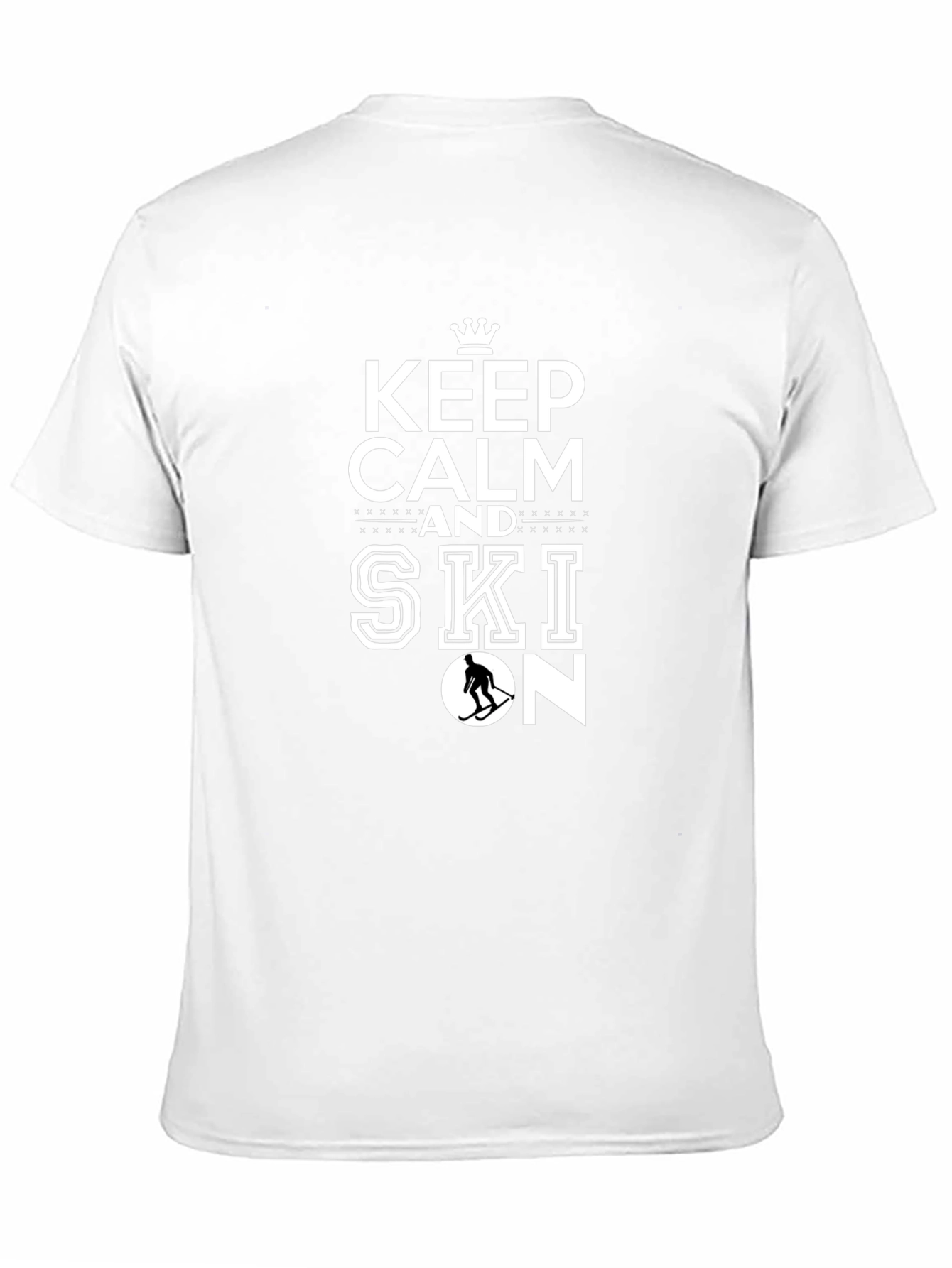 Keep Calm and Ski On Black T-Shirt