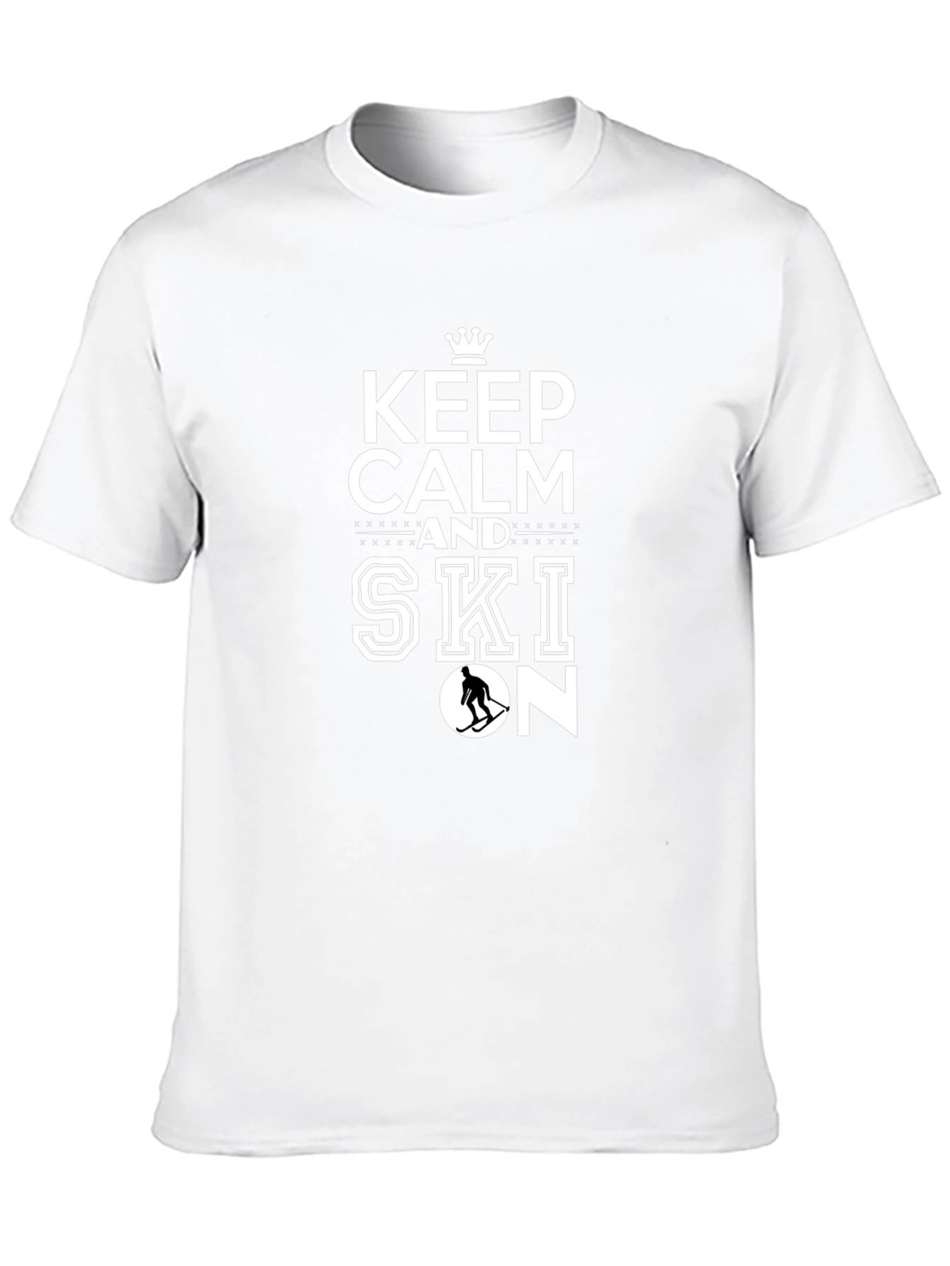 Keep Calm and Ski On Black T-Shirt