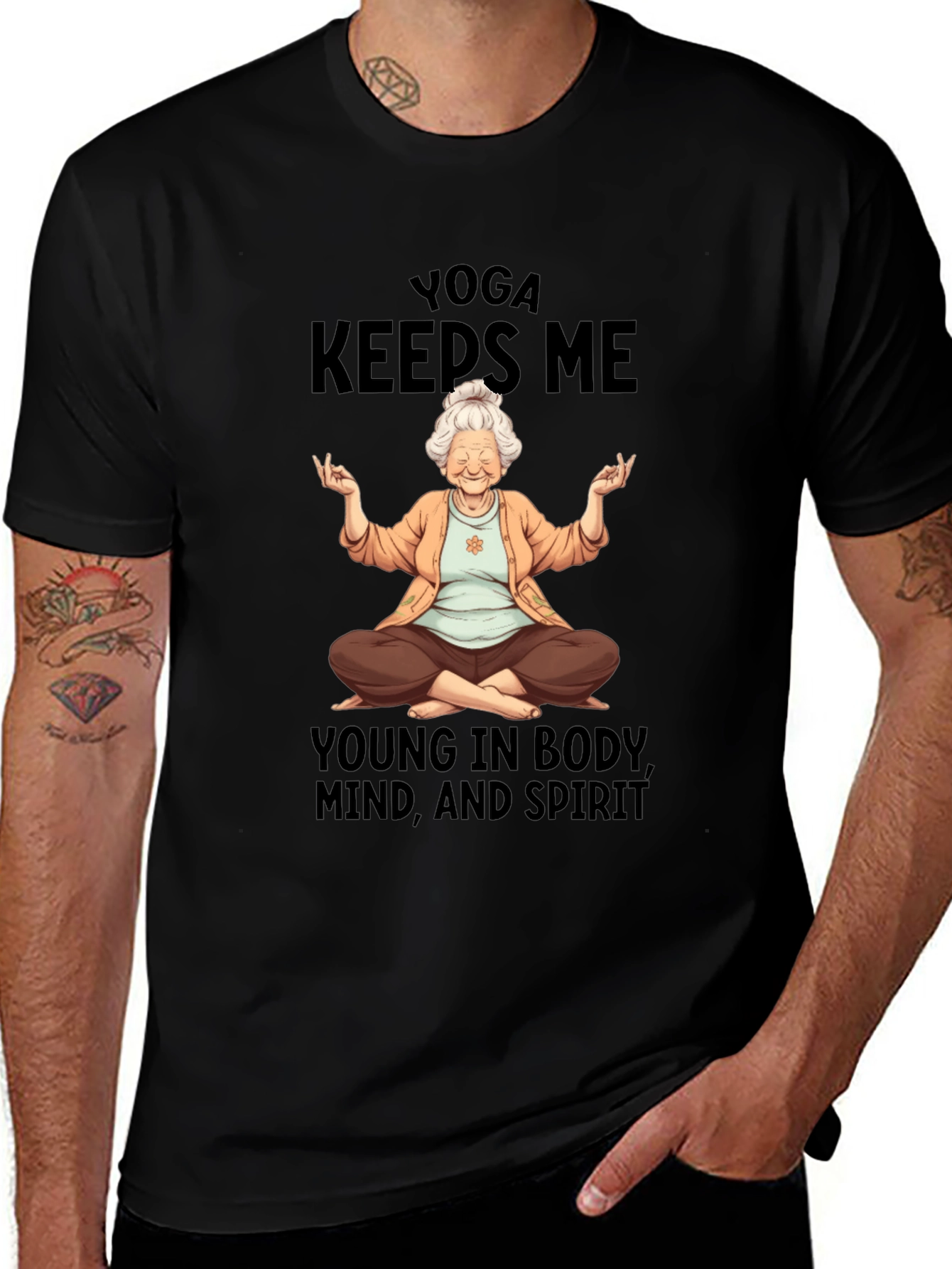 Yoga Keeps Me Young Graphic T-Shirt