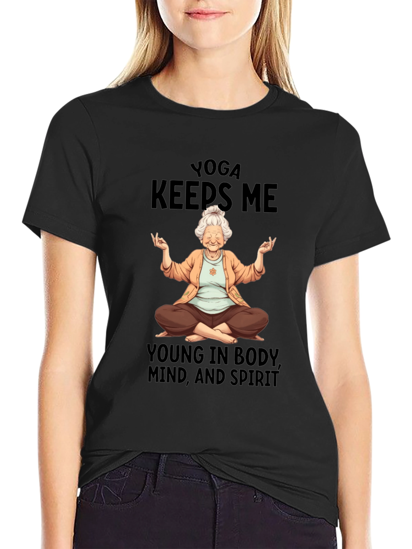 Yoga Keeps Me Young Graphic T-Shirt