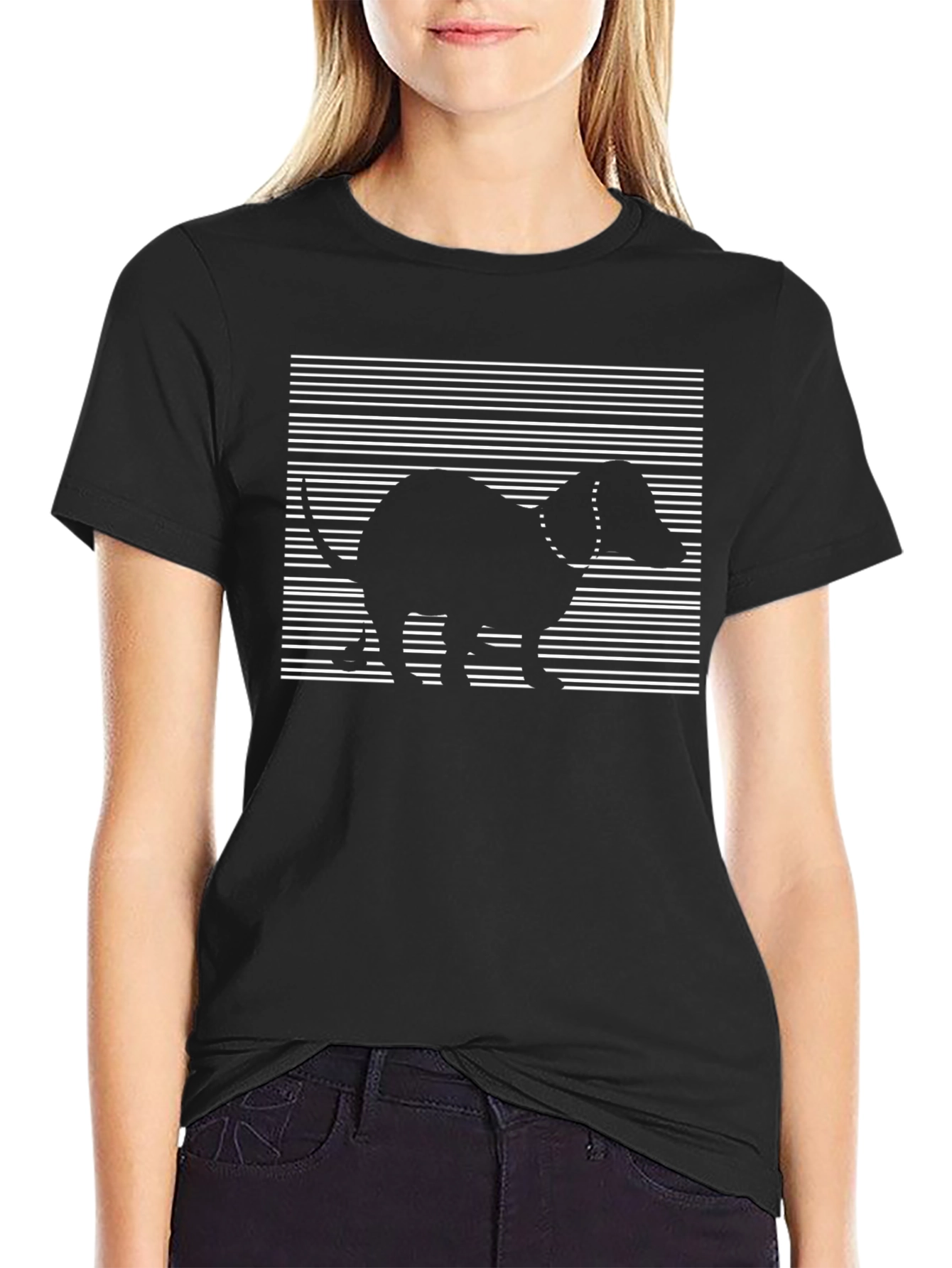 Funny Pooping Dog Graphic Tee - Black
