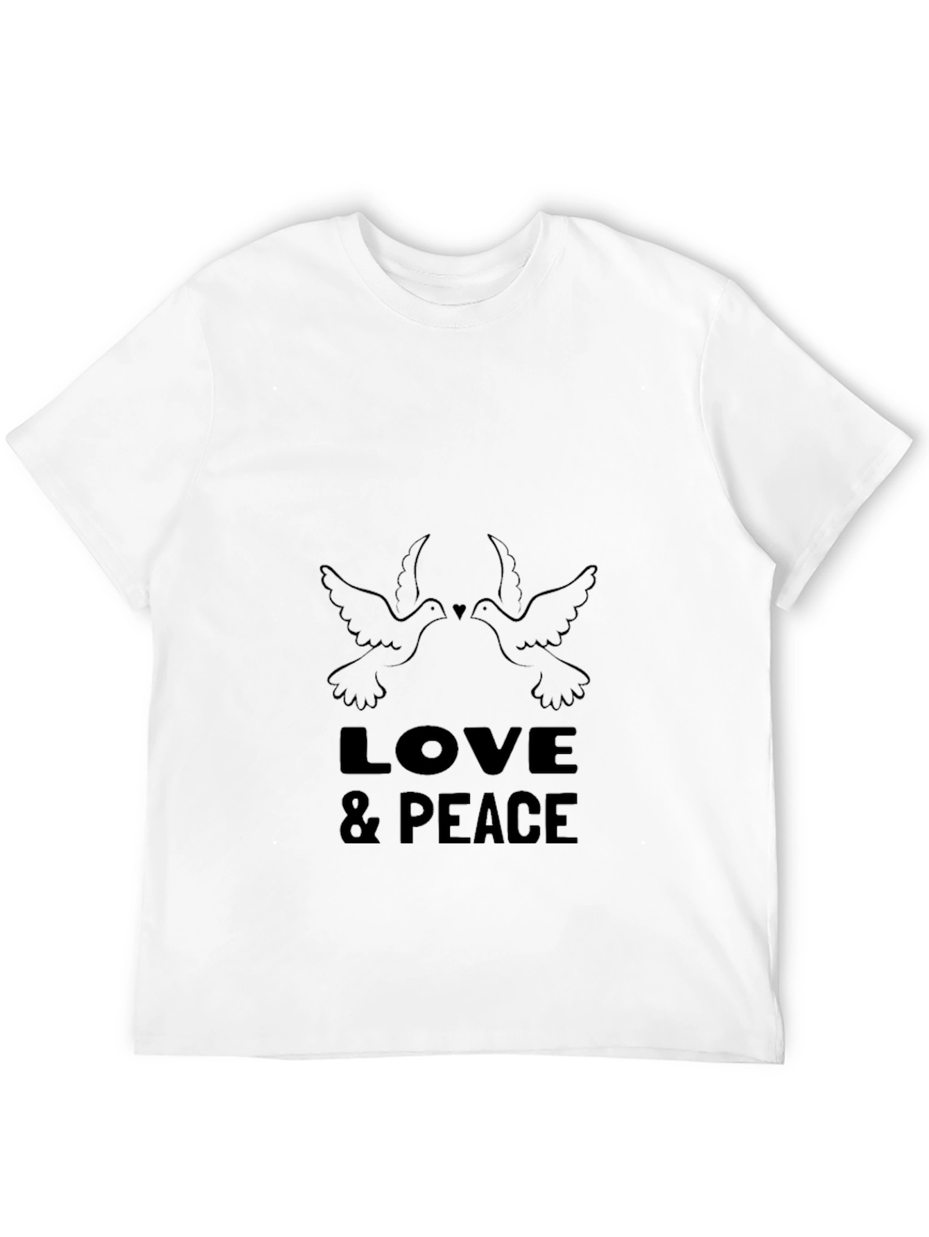 Love & Peace Dove Graphic Black T-Shirt