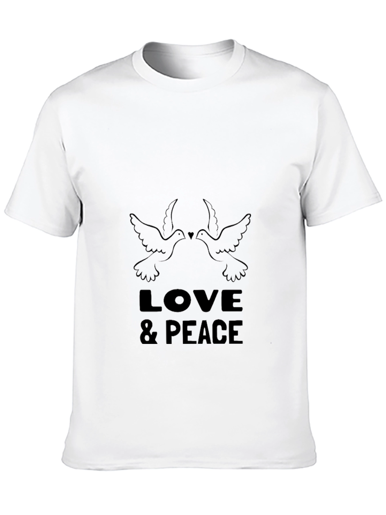 Love & Peace Dove Graphic Black T-Shirt