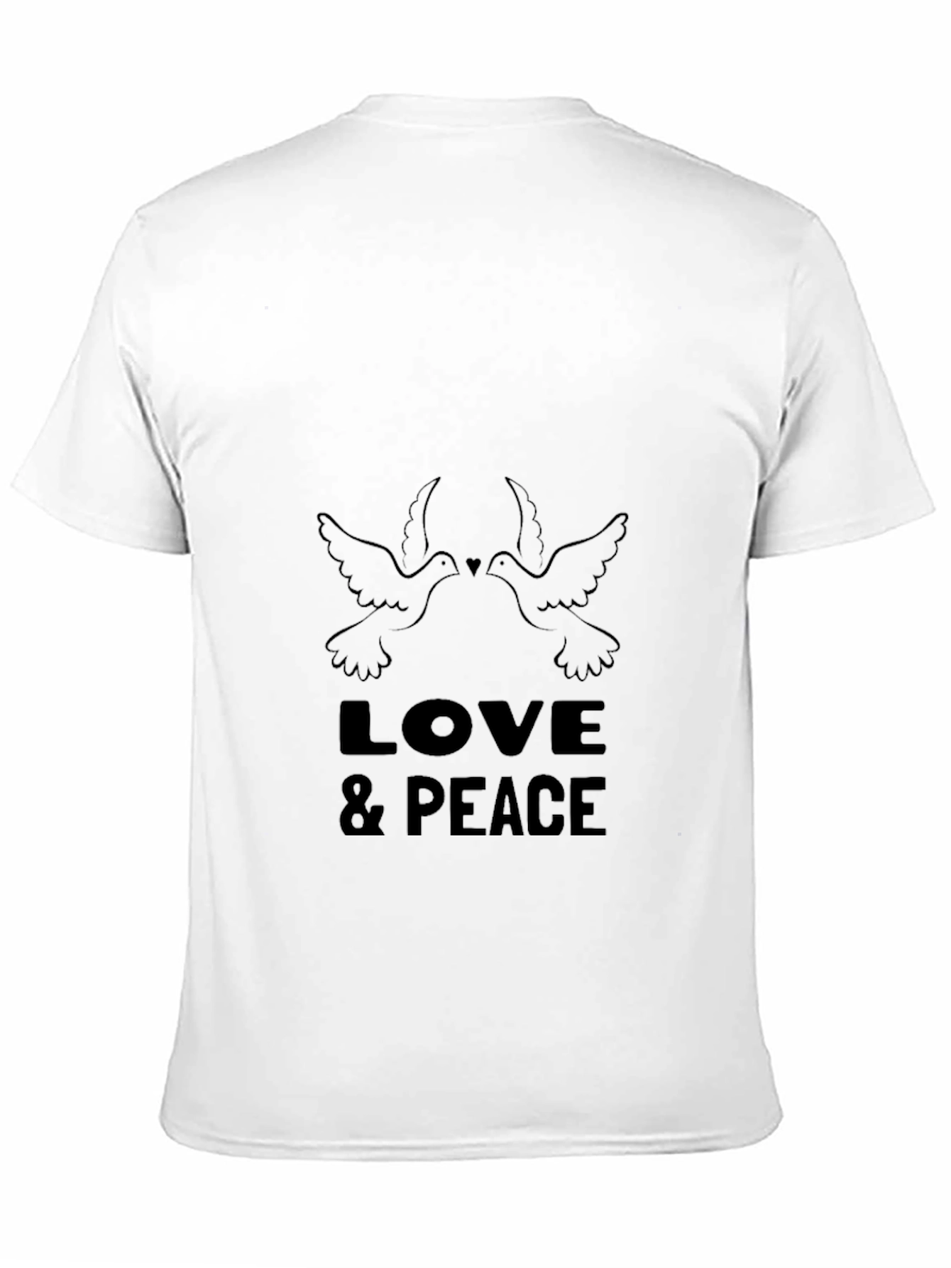Love & Peace Dove Graphic Black T-Shirt